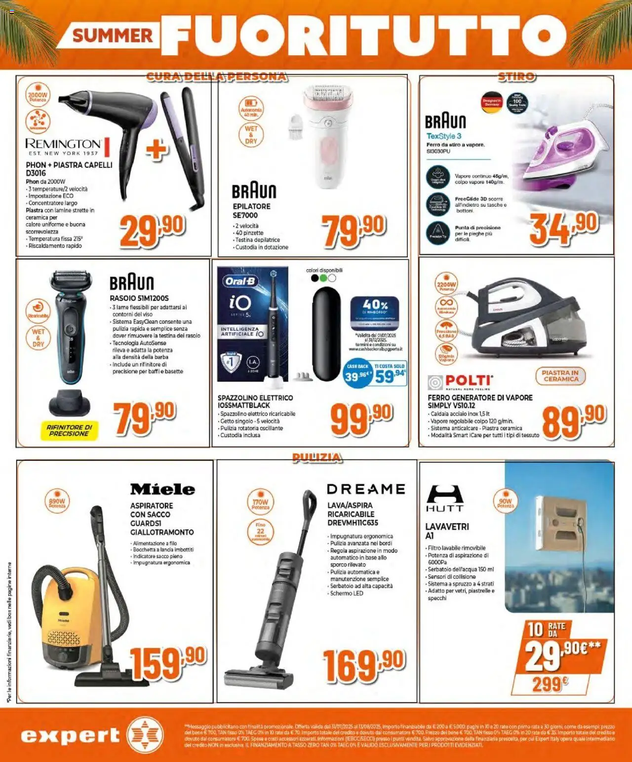 Volantino Expert del 30.07.2025 | Pagina: 9 | Prodotti: Caldaia, Ferro da stiro, Miele, Epilatore