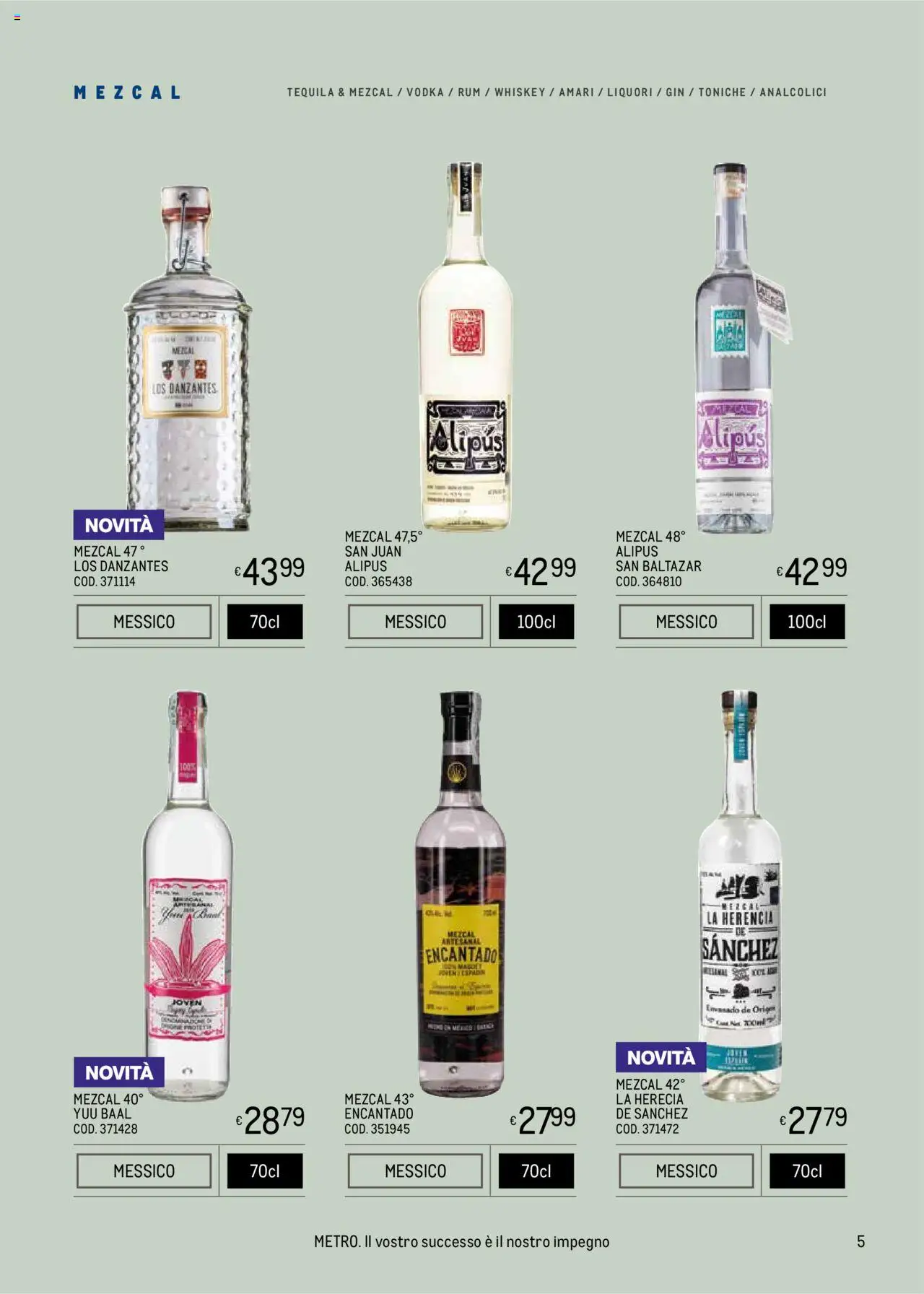 Volantino Metro del 09.05.2025 | Pagina: 5 | Prodotti: Gin, Vodka, Rum, Tequila