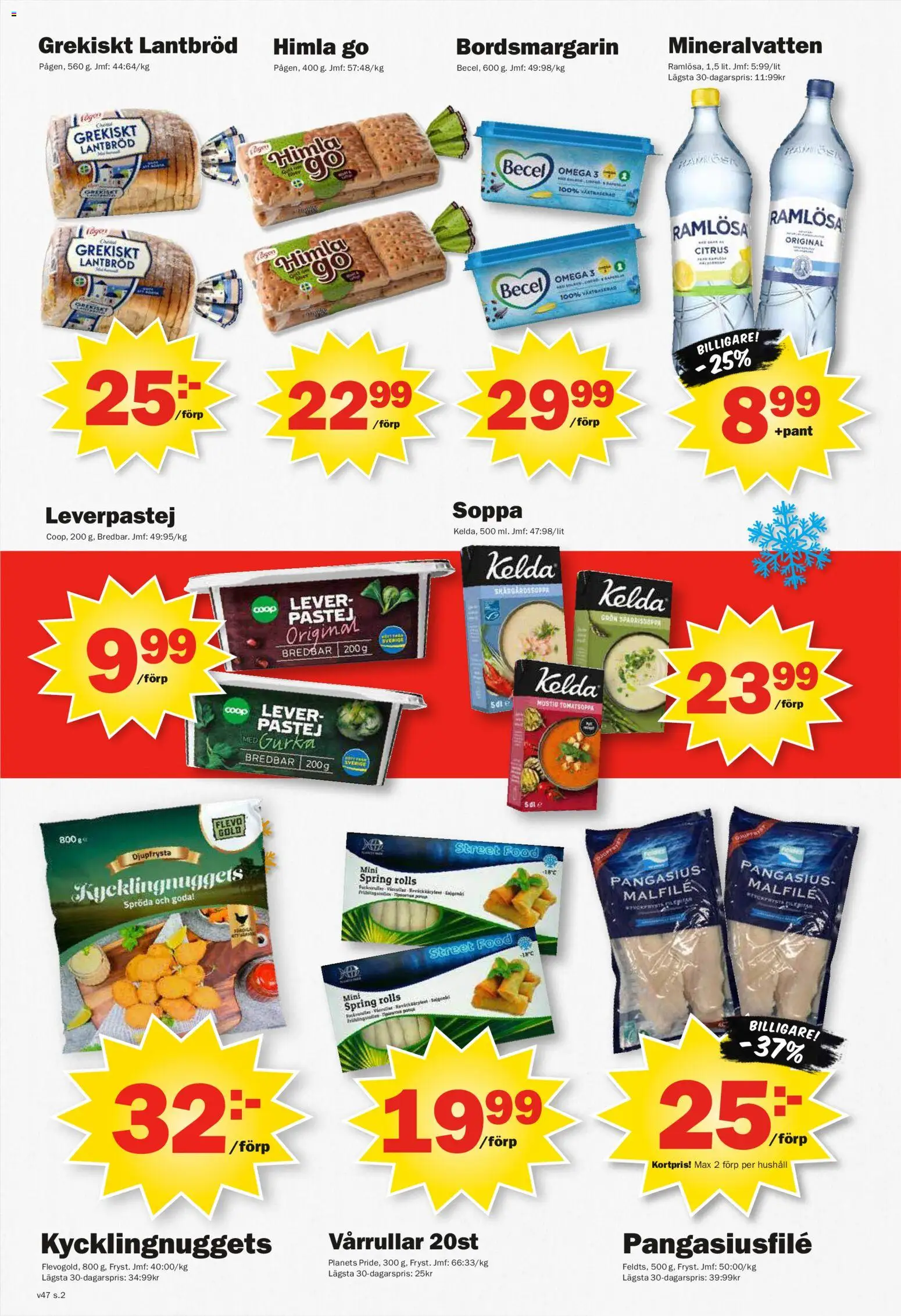 Pekås reklamblad aktuell från 17.11.2025 | Sida: 2 | Produkter: Leverpastej, Mineralvatten, Lantbröd, Soppa