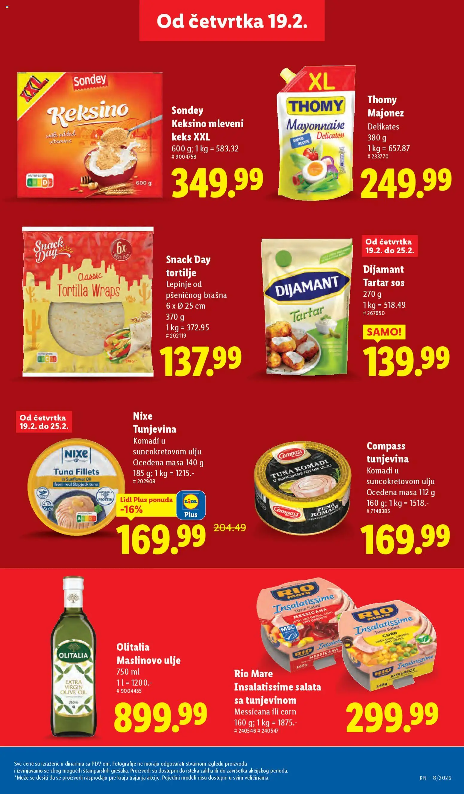 Lidl katalog - važi od 19.02.2026 | Strana: 25 | Proizvode: Majonez, Protein, Keks, Rio mare