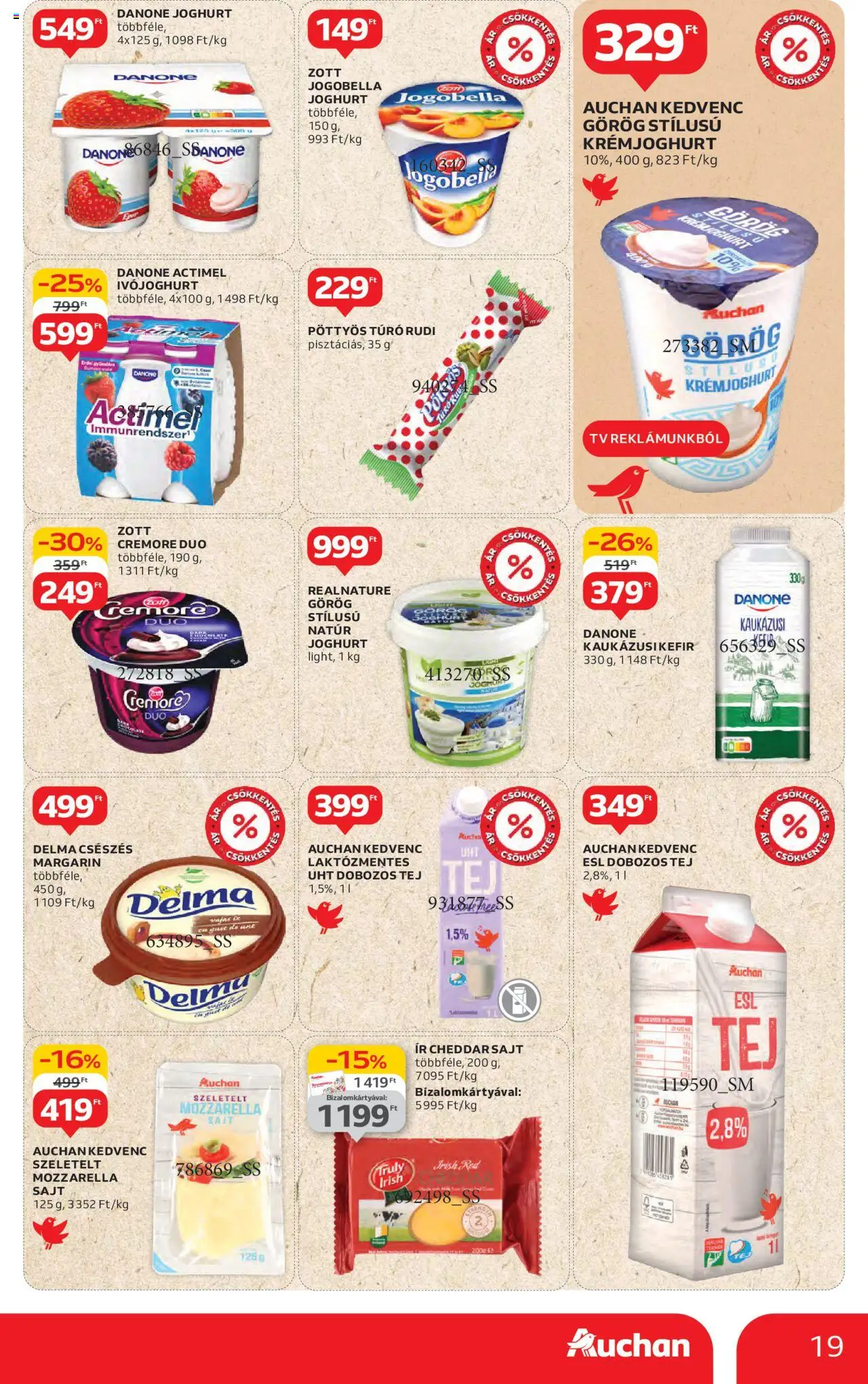 Auchan akciós ujság - amely érvényes a következő dátumtól: 26.06.2025 | Oldal: 19 | Termékek: Kefir, Cottage cheese, Kaukázusi kefír, Túró