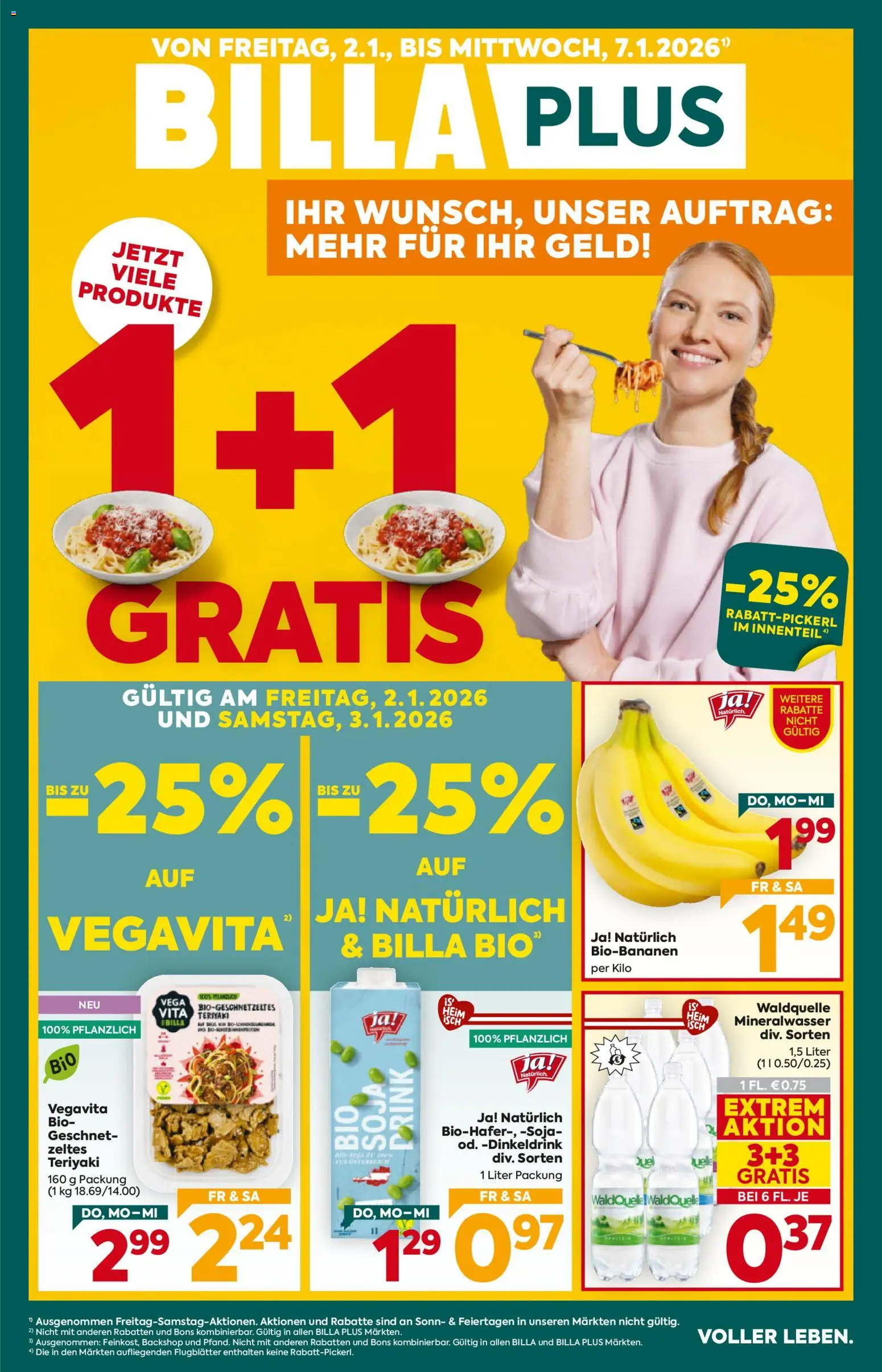 Billa Plus Flugblatt gültig ab 02.01.2026 | Seite: 1