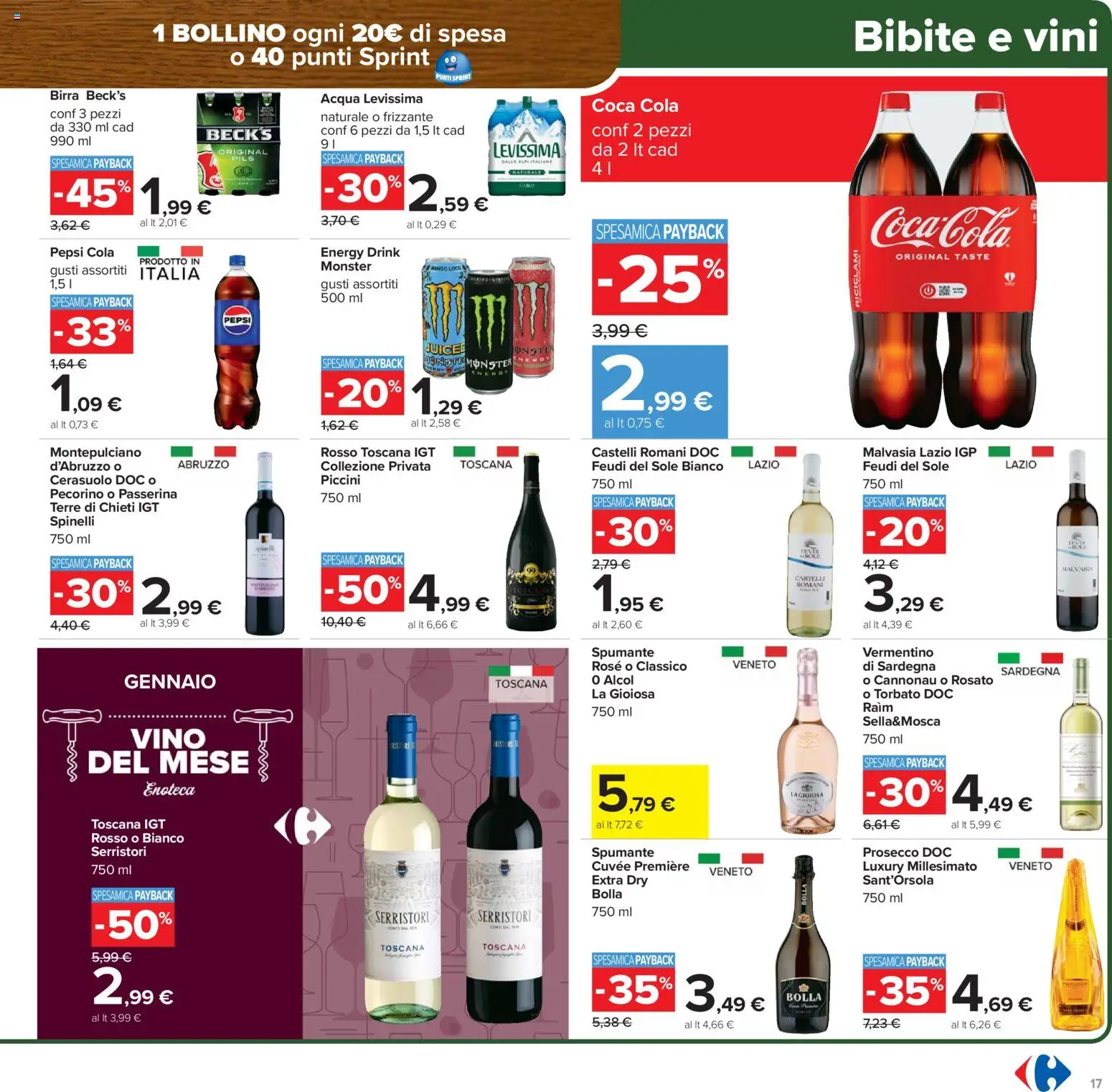 Volantino Carrefour del 15.01.2026 | Pagina: 17 | Prodotti: Mango, Vino, Enoteca, Pecorino