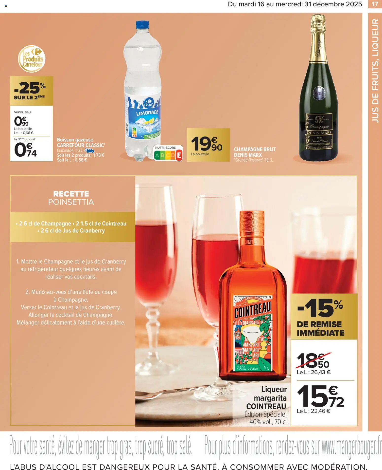 {H1} | Page: 19 | Produits: Réfrigérateur, Liqueur, Champagne brut, Champagne