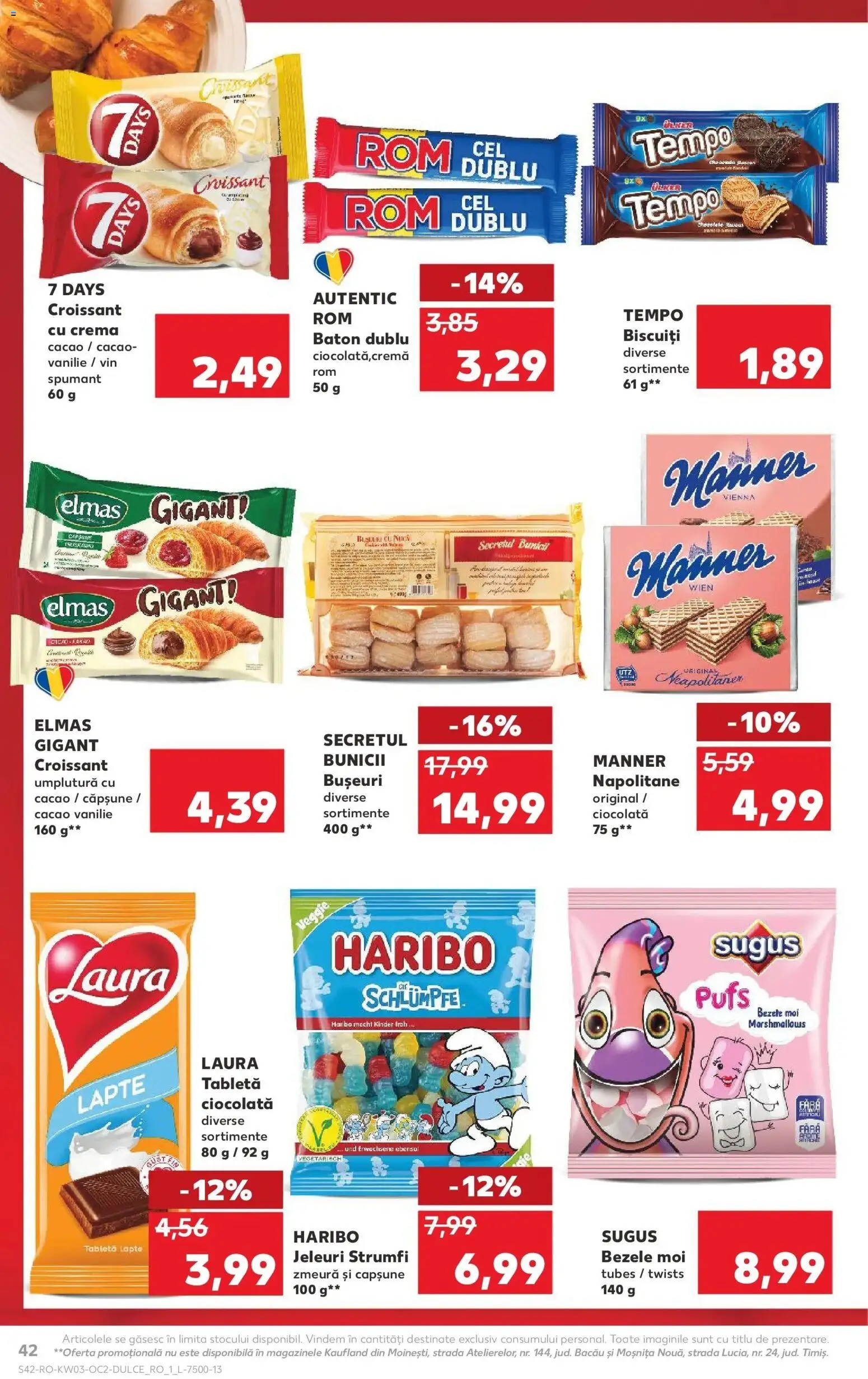 Noul catalog Kaufland – valabil de la 14.01.2026 | Pagină: 42 | Produse: Lapte, Ciocolată, Vin, Rom