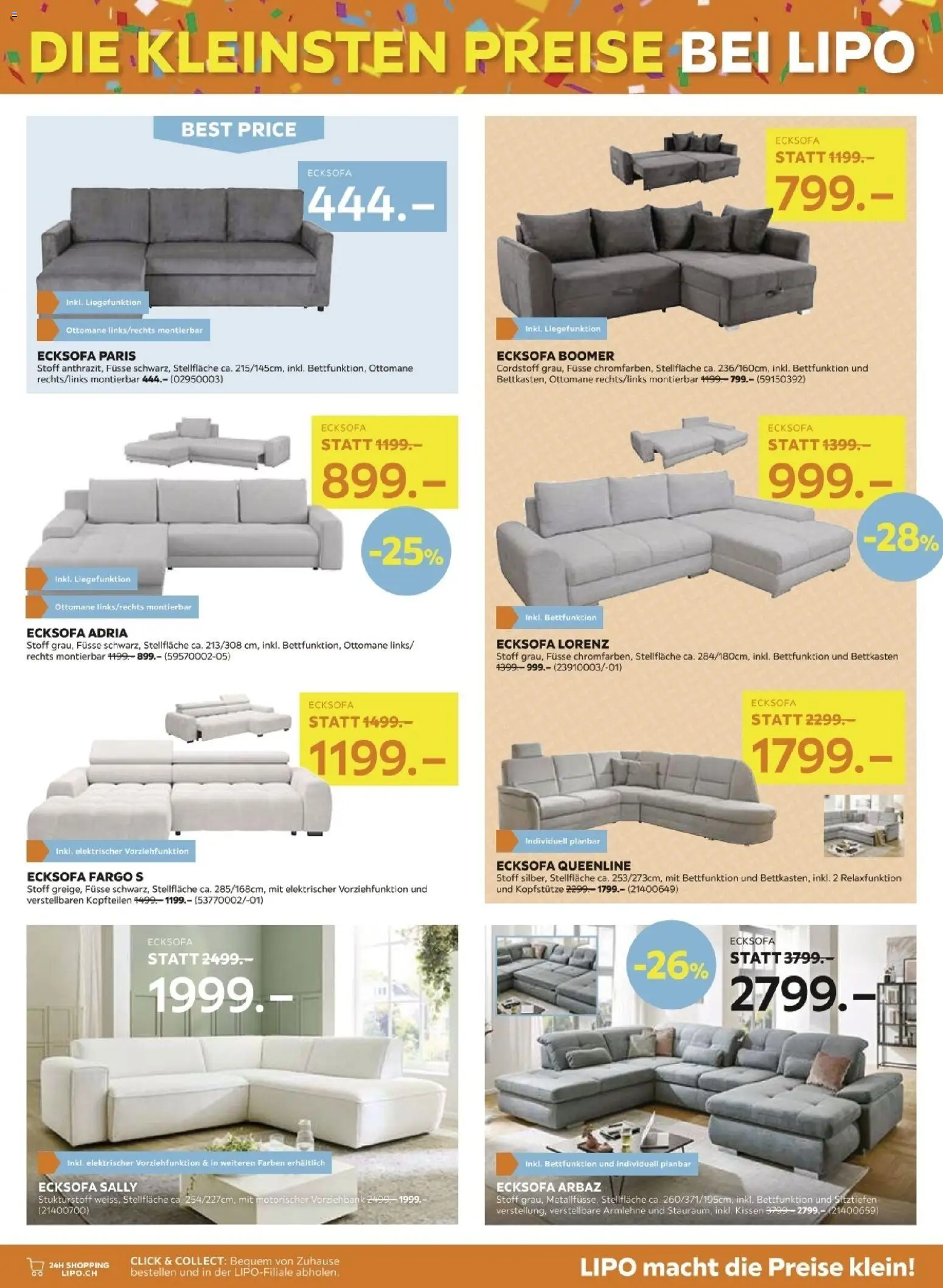Lipo Aktionen – gültig ab 20.01.2026 | Seite: 3 | Produkte: Kissen, Ecksofa