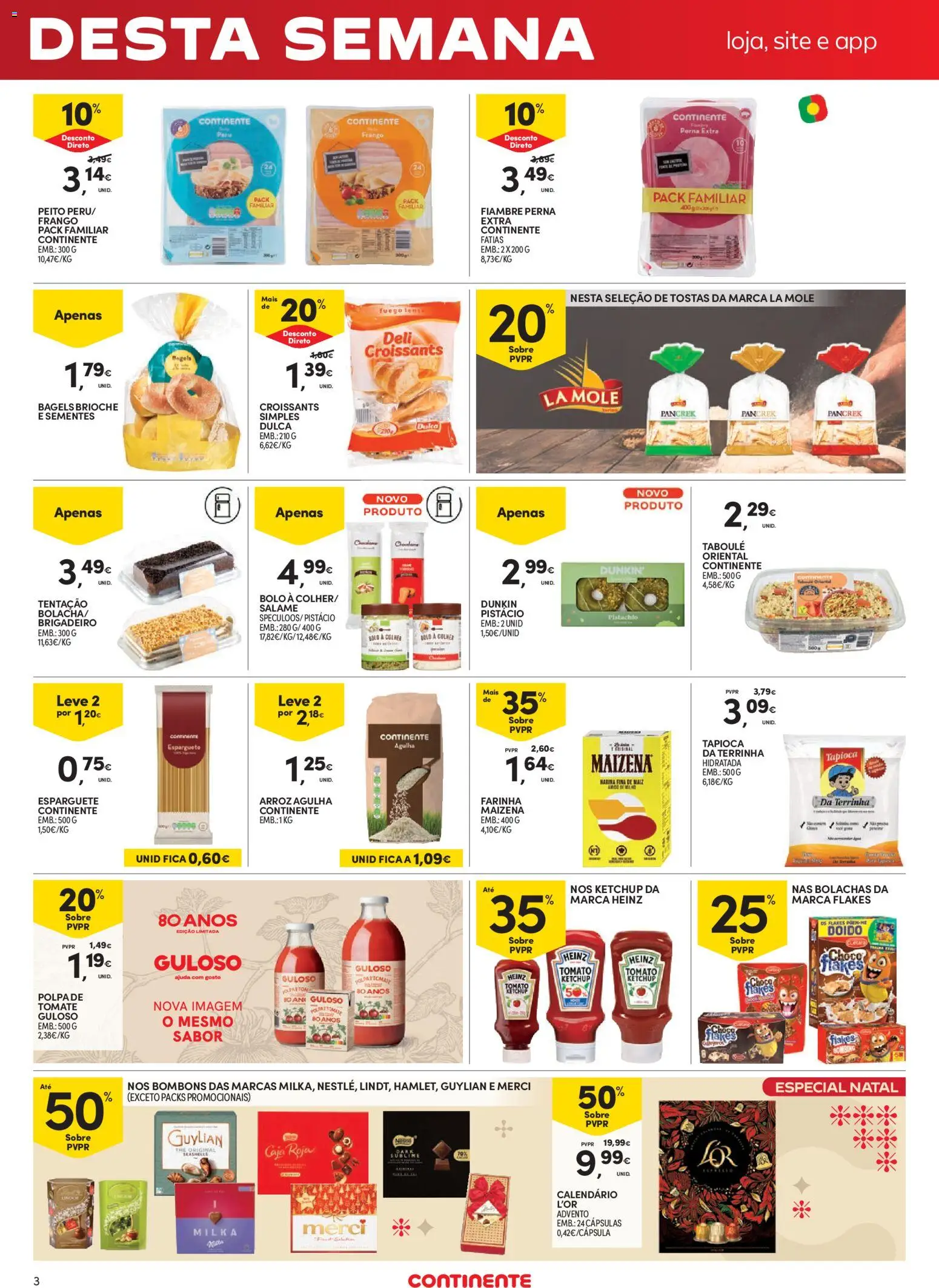Continente - Fim de Semana │ válido de 14.11.2025 | Página: 3 | Produtos: Frango, Tapioca, Salame, Arroz