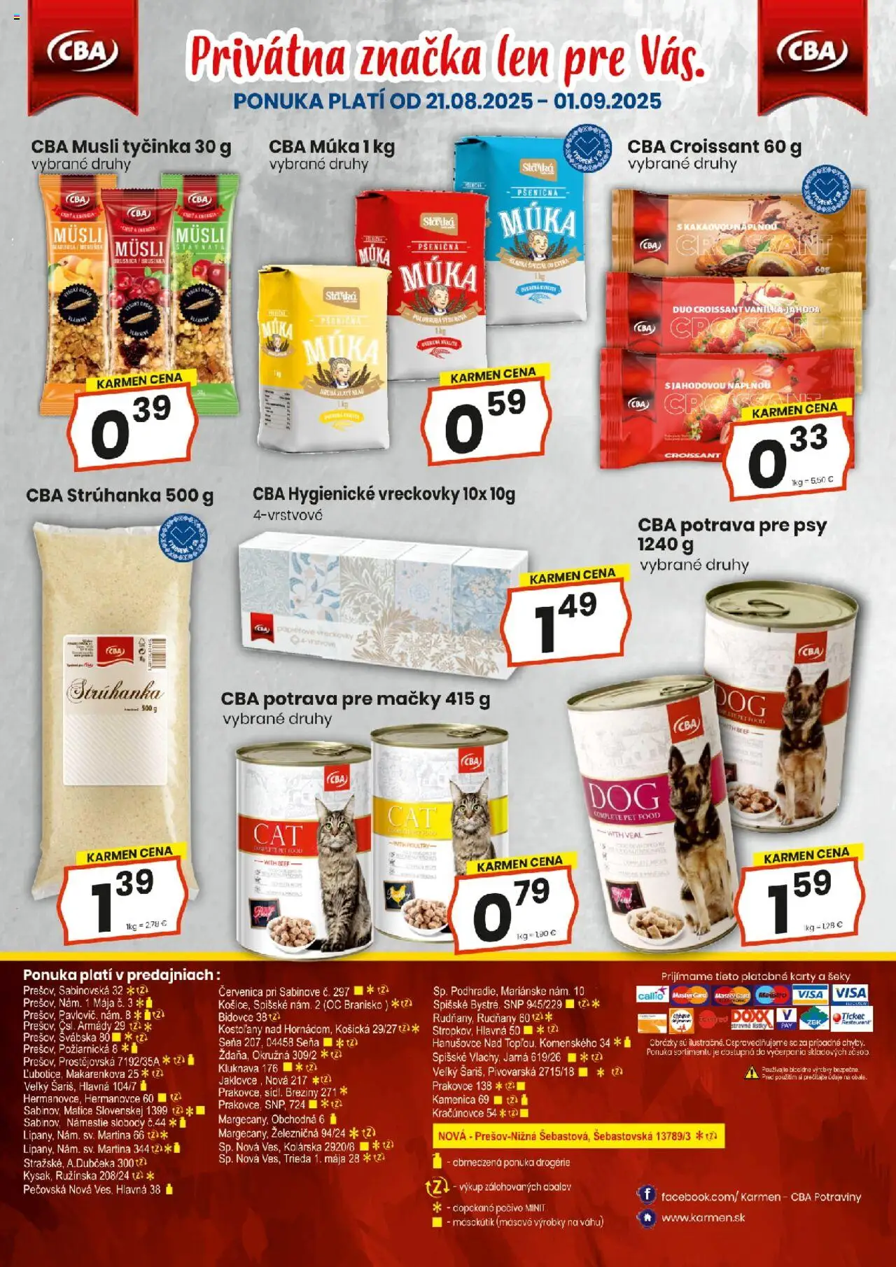 KARMEN CBA maloobchod │ platný od 21.08.2025 | Strana: 16 | Produkty: Croissant, Zlatý klas, Múka