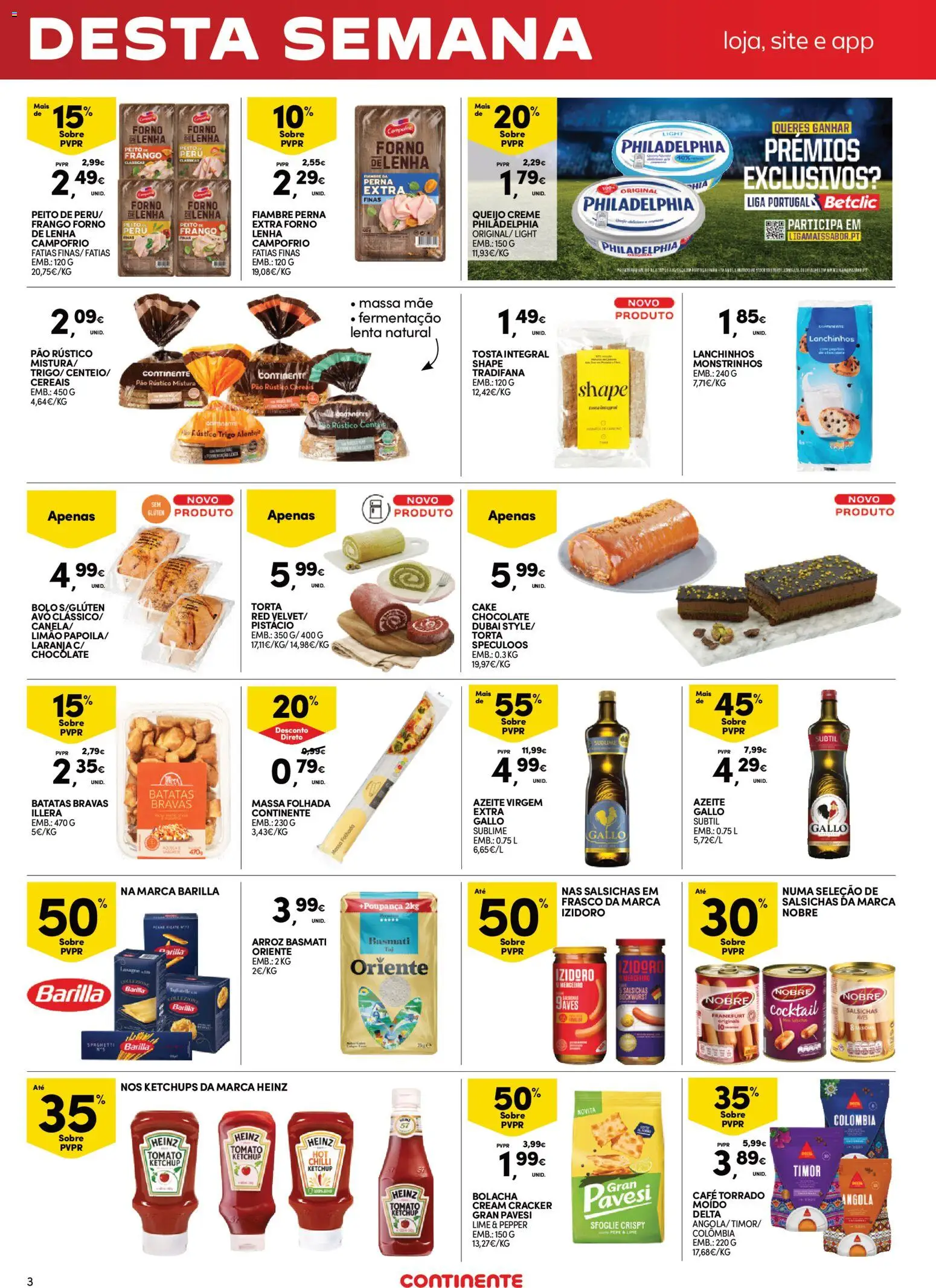 Continente - Fim de Semana │ válido de 13.02.2026 | Página: 3 | Produtos: Azeite, Arroz basmati, Cereais, Creme