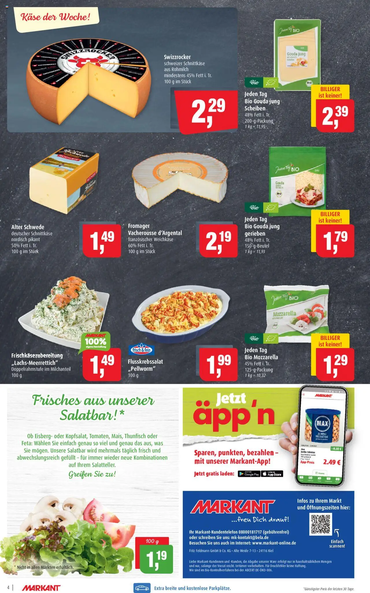 Markant Prospekt 	 - gültig ab dem 18.08.2025 | Seite: 4 | Produkte: Erdnüsse, Feta, Käse, Mozzarella
