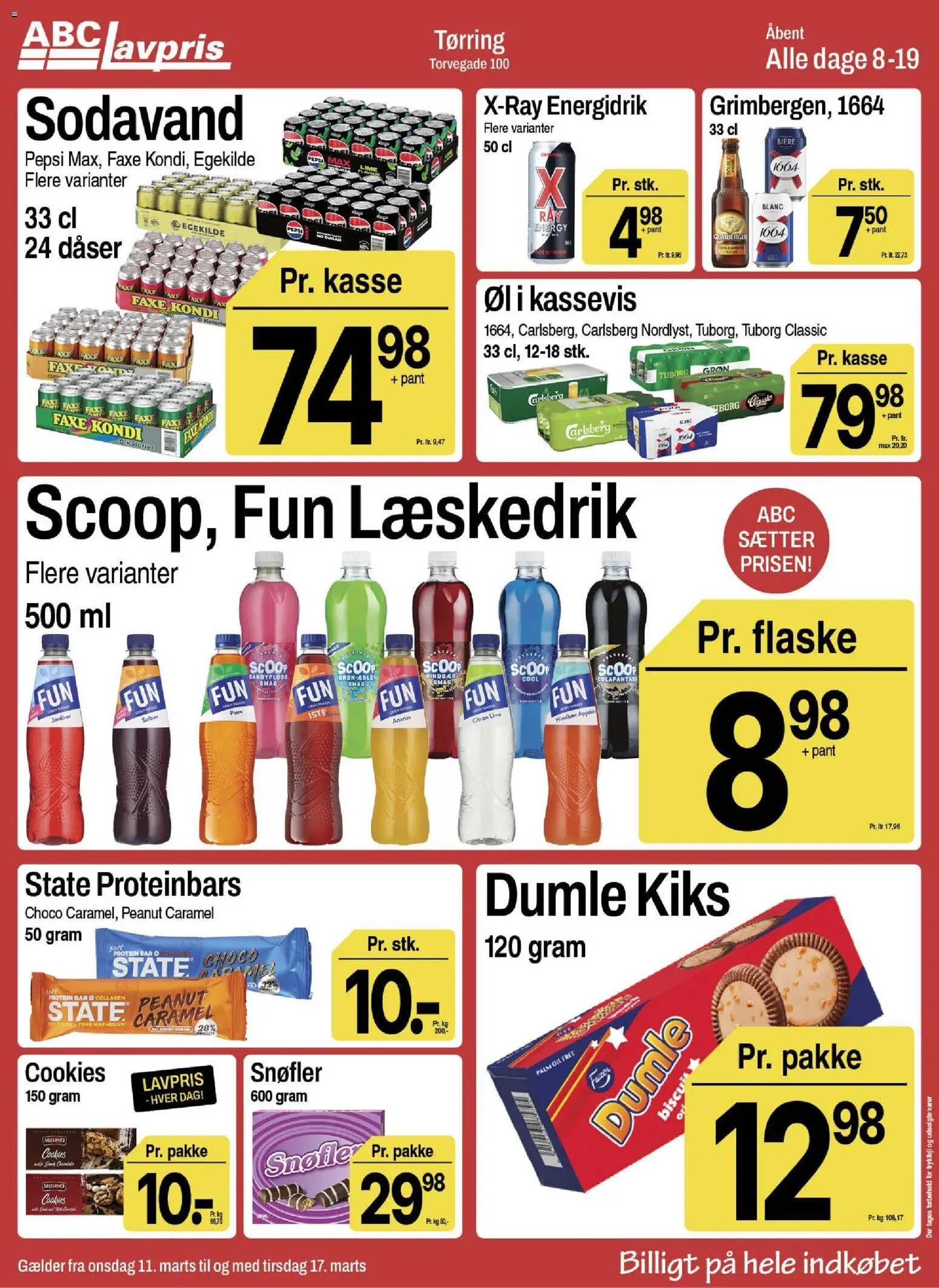 Abc Lavpris tilbudsavis – gyldig fra 11.03.2026 | Side: 9 | Produkter: Sodavand, Hindbær, Faxe Kondi, Collagen