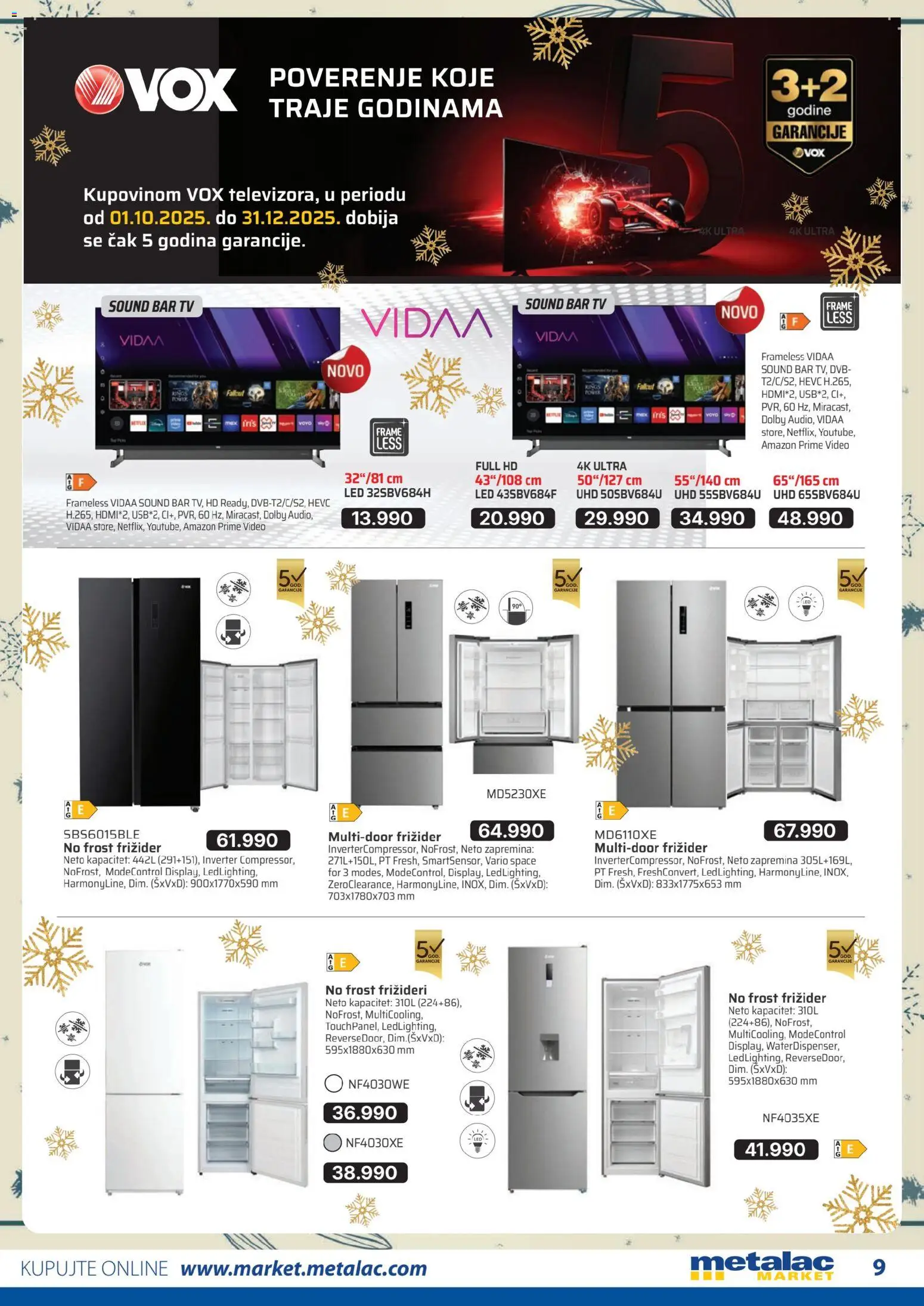 Metalac Market katalog - važi od 01.12.2025 | Strana: 9 | Proizvode: Video, Frižider