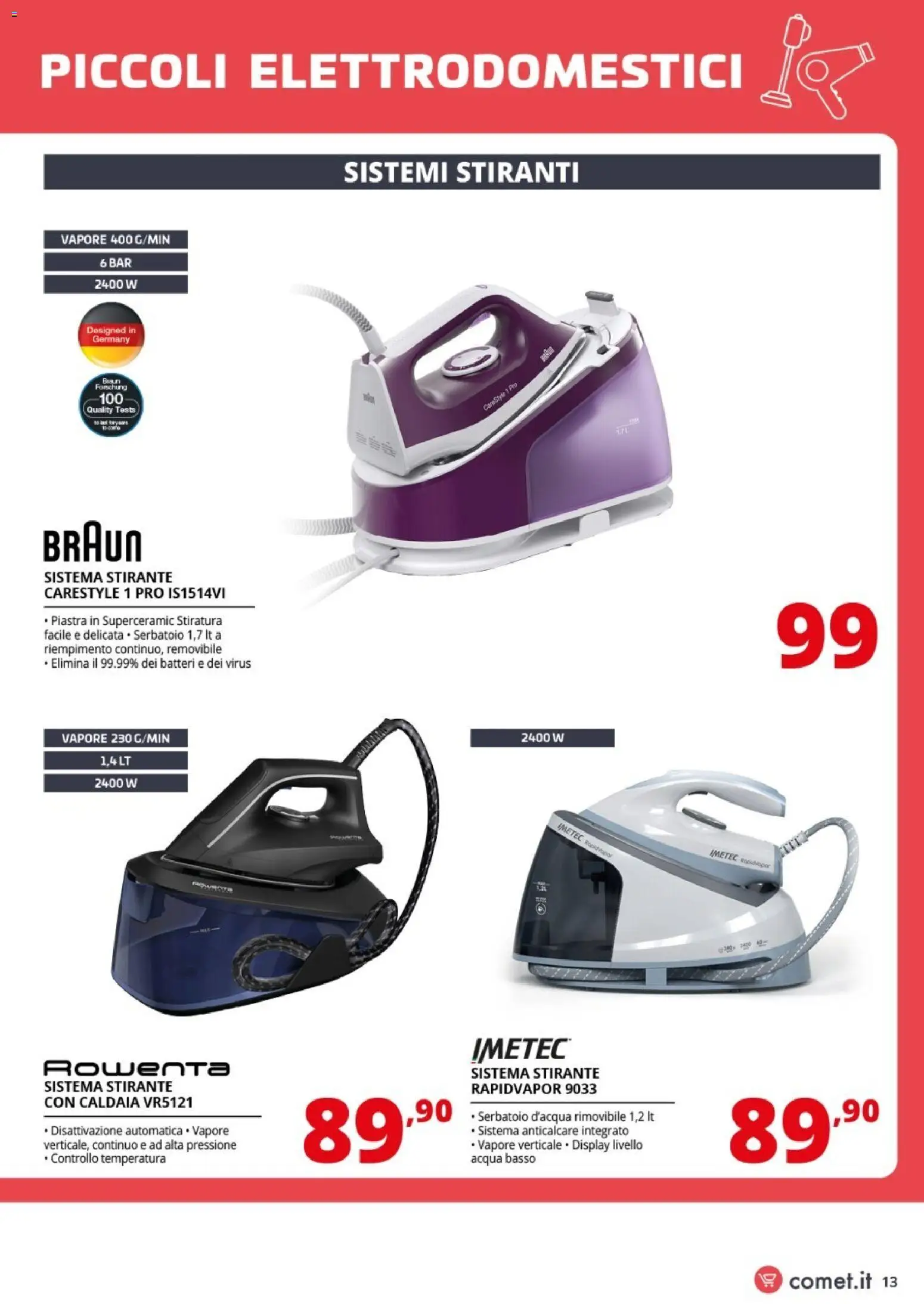 Volantino Comet del 09.01.2026 | Pagina: 13 | Prodotti: Caldaia, Anticalcare, Acqua