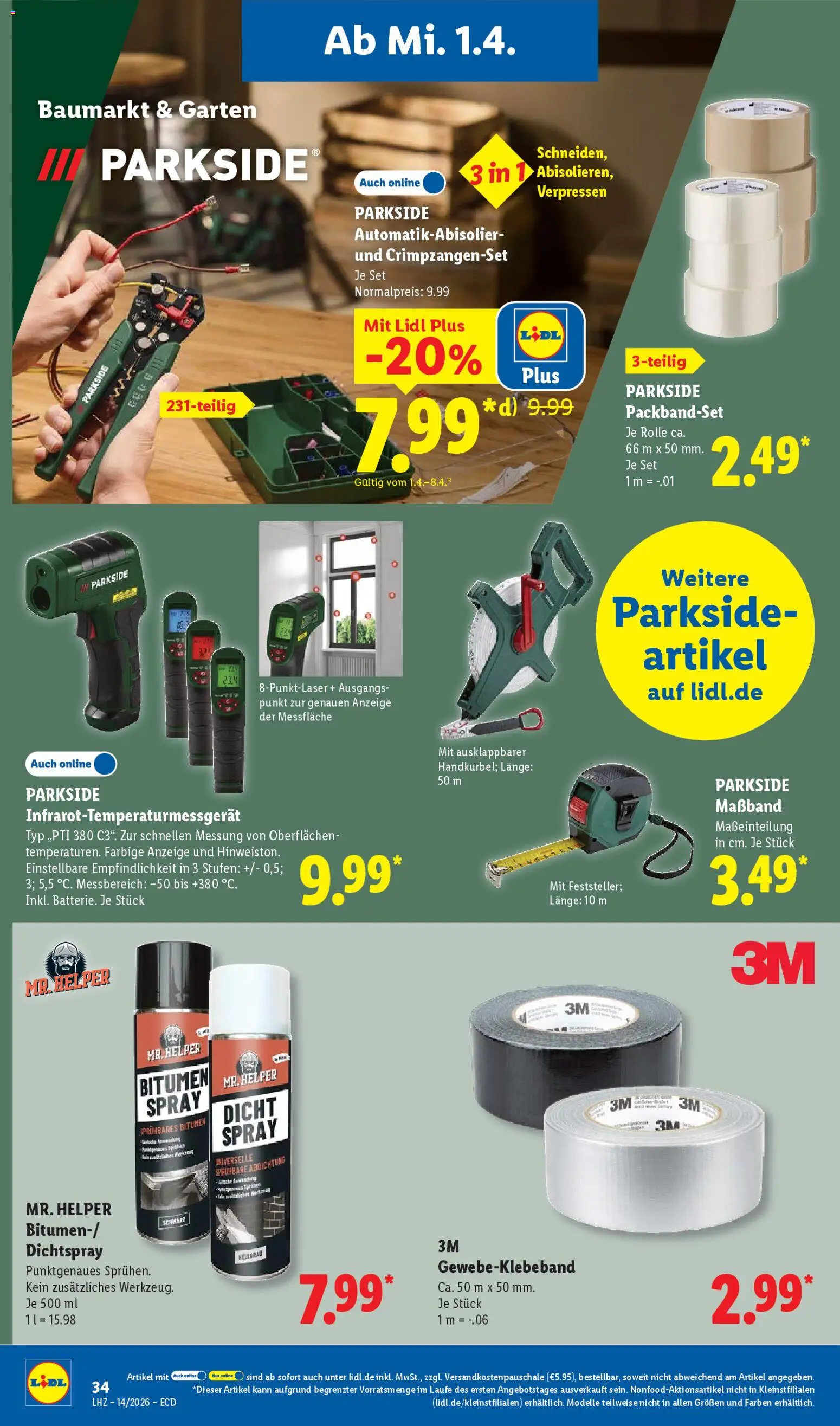 Lidl Německo leták od 30.03.2026 | Strana: 58 | Produkty: Parkside