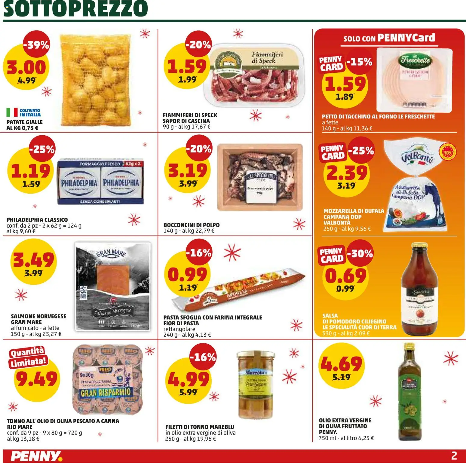 Volantino PENNY del 01.12.2025 | Pagina: 2 | Prodotti: Polpo, Formaggio, Farina, Pasta