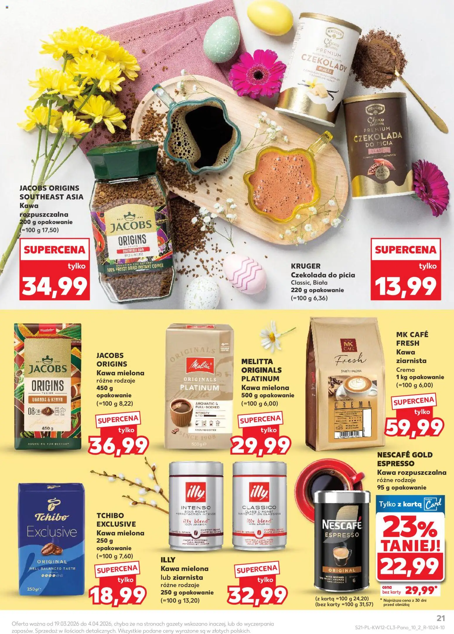 Kaufland Polsko leták - Jak święta kocham od 19.03.2026 | Strana: 21 | Produkty: Nescafé Gold, Jacobs, Nescafé, Karty
