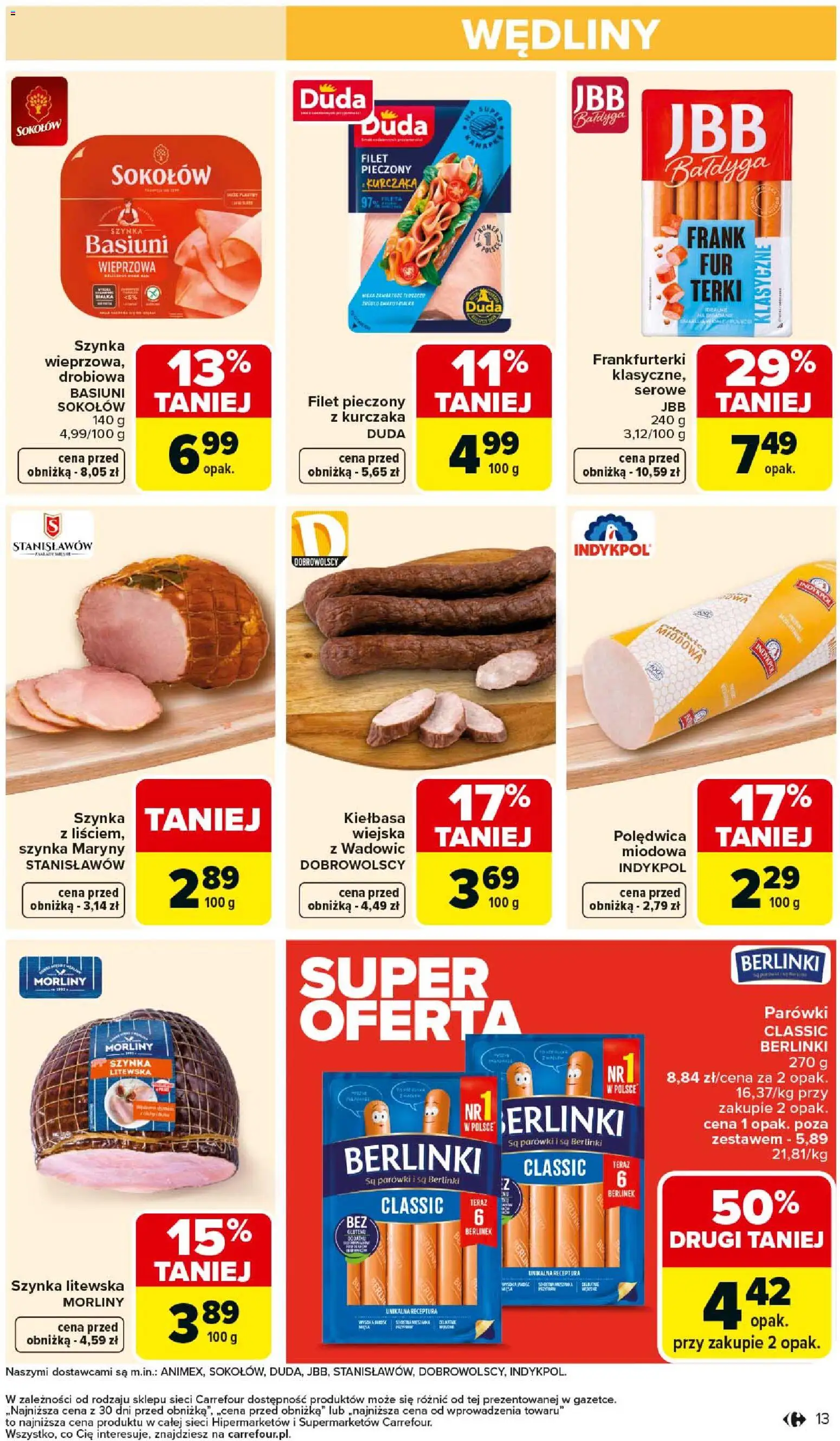 Carrefour gazetka od 02.03.2026 | Strona: 15 | Produkty: Kiełbasa, Frankfurterki, Parówki, Szynka