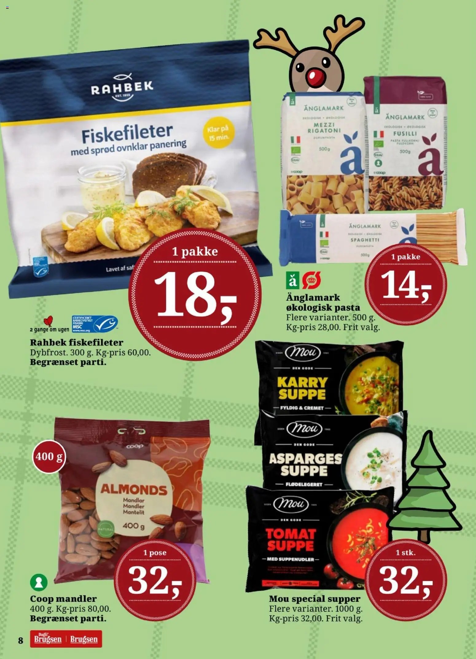 Dagli'Brugsen tilbudsavis – gyldig fra 05.12.2025 | Side: 8 | Produkter: Karry, Spaghetti, Pasta, Mandler