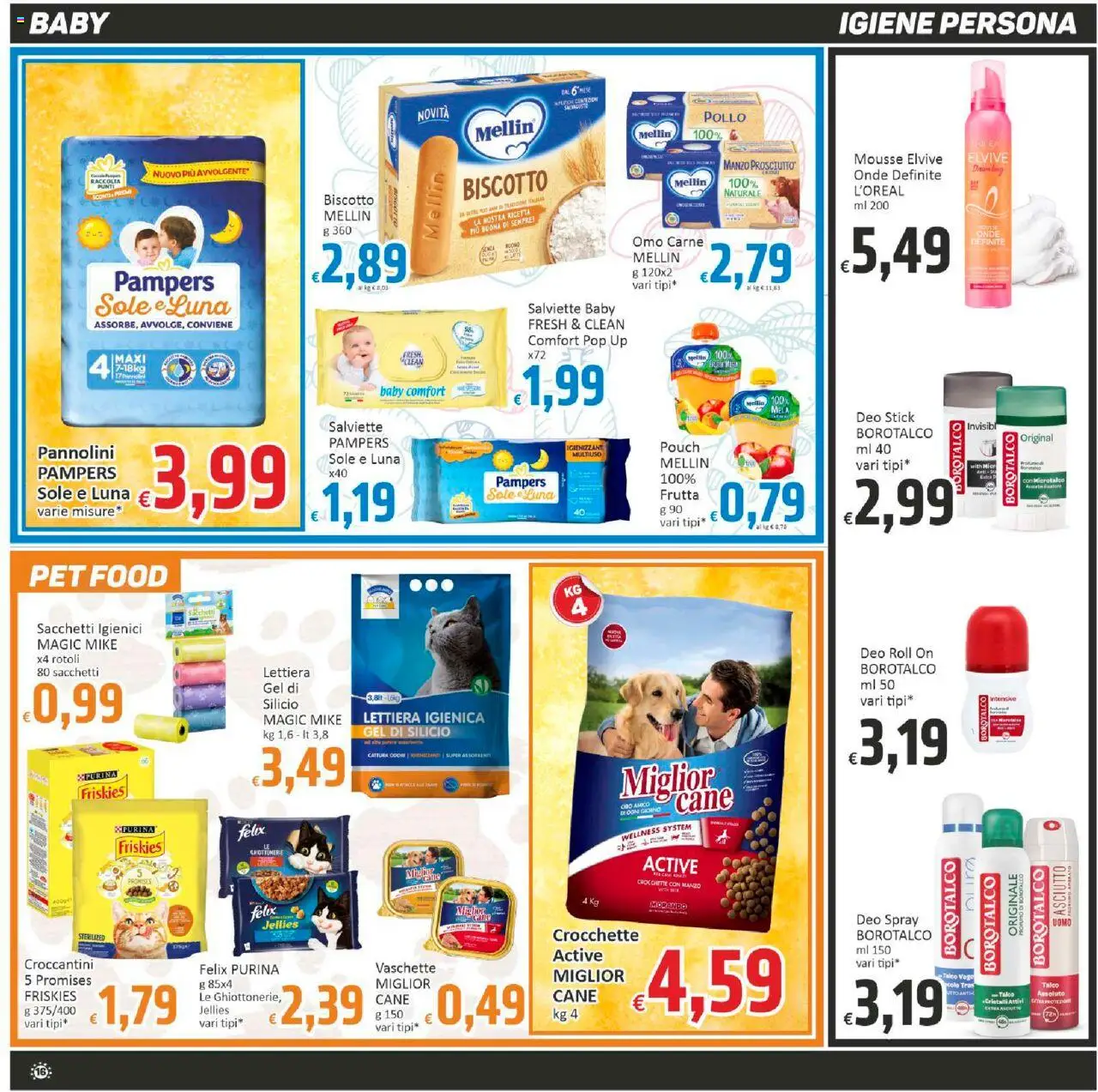 Volantino Paghi Poco del 18.09.2025 | Pagina: 16 | Prodotti: Manzo, Frutta, Pampers, Profumo