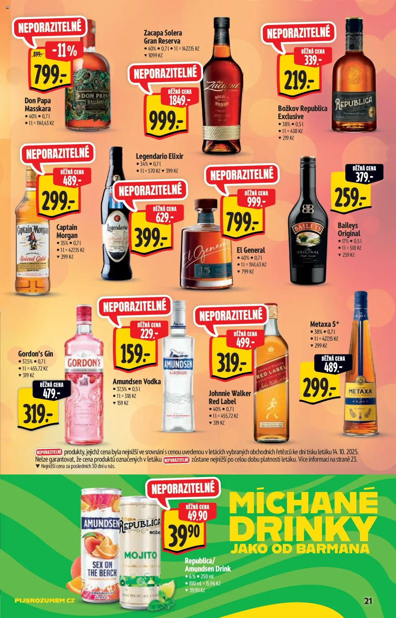 Albert katalog - Hypermarket od 22.10.2025 | Strana: 21 | Produkty: Morgan, Božkov Republica, Gin, Baileys