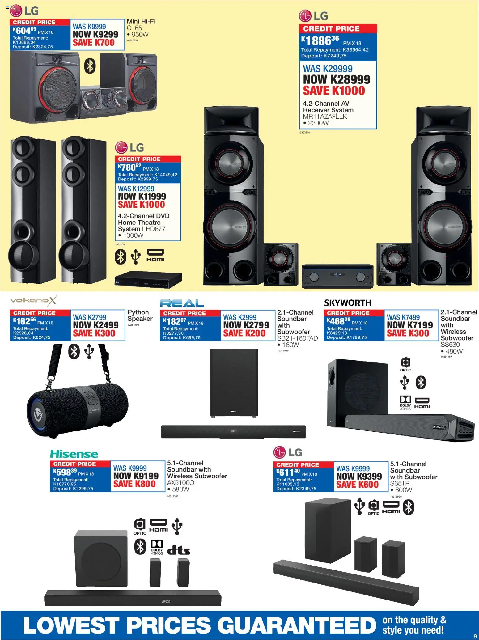 New OK Furniture catalogue – valid from 27.12.2025 | Page: 9 | Products: Speaker, Soundbar, Subwoofer, Home theatre system