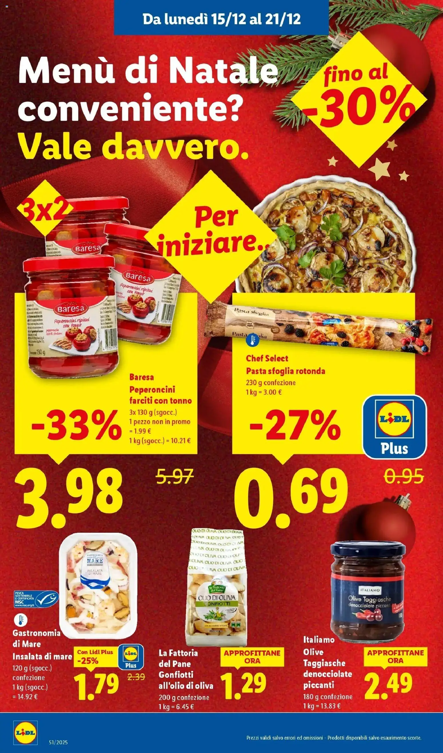 Volantino Lidl del 14.12.2025 | Pagina: 6 | Prodotti: Insalata, Pasta, Pesca, Tonno