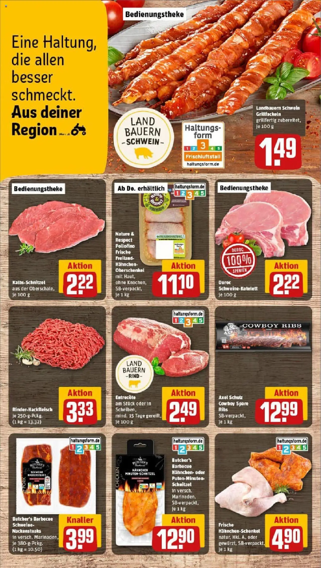 Rewe prospekt Villingen-Schwenningen	 - gültig ab dem 27.07.2025 | Seite: 14 | Produkte: Nackensteaks, Hahnchenschenkel, Entrecote, Schnitzel