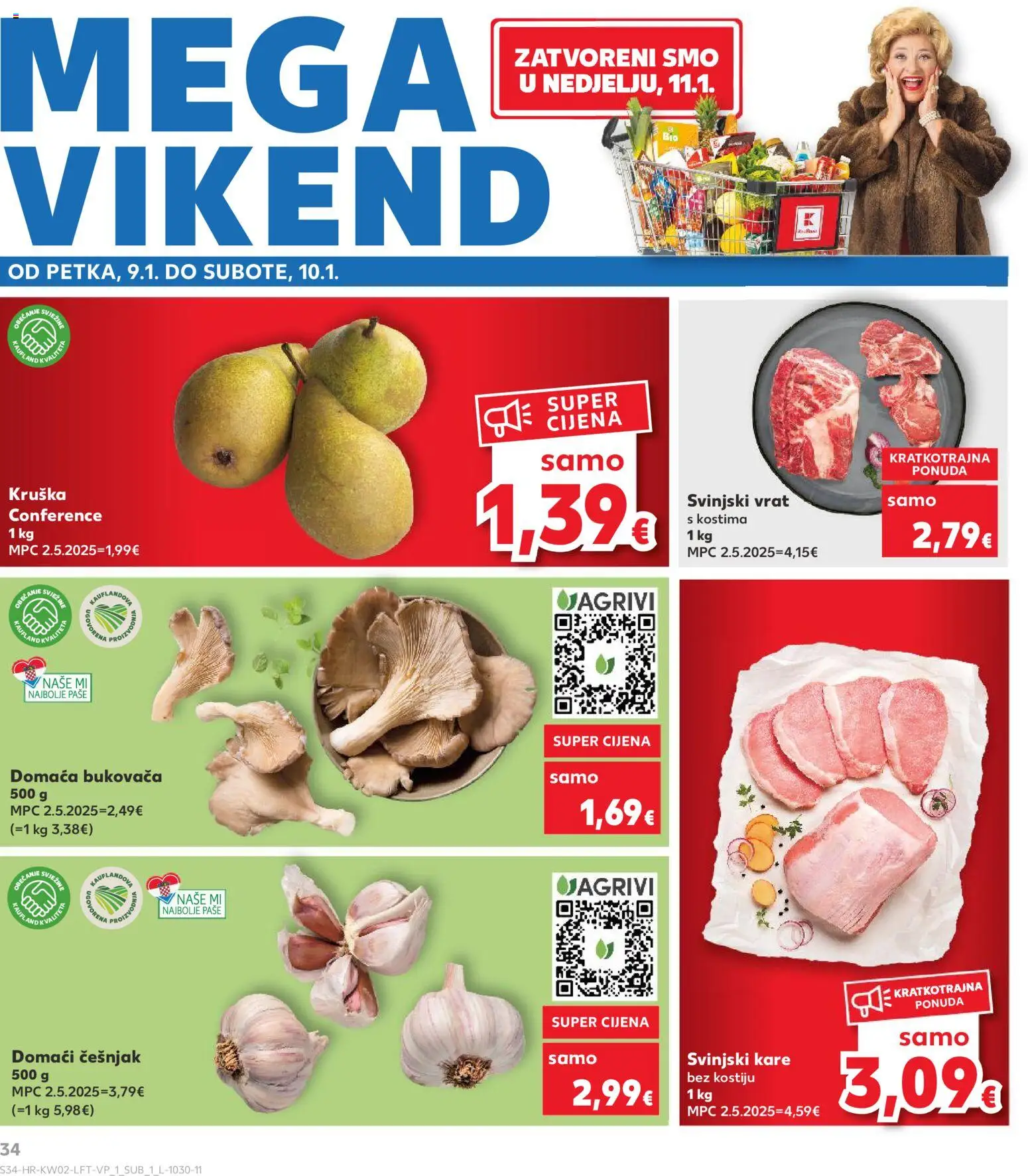 Kaufland katalog | vrijedi od 07.01.2026 | Stranica: 34 | Proizvodi: Svinjski vrat, Svinjski kare, Češnjak, Kruška