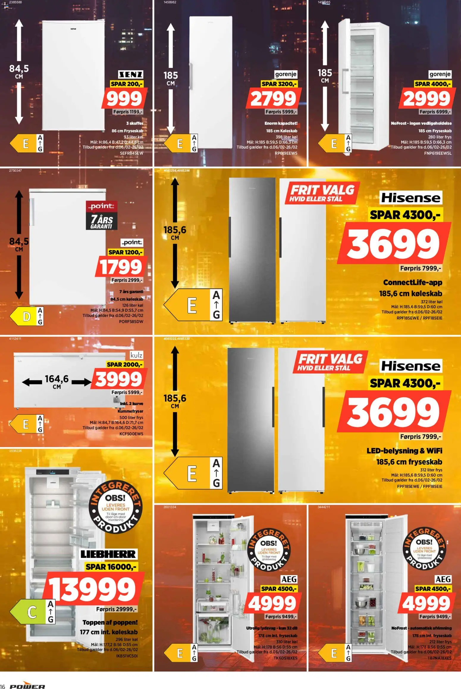 Power tilbudsavis – gyldig fra 13.02.2026 | Side: 16 | Produkter: Køleskab