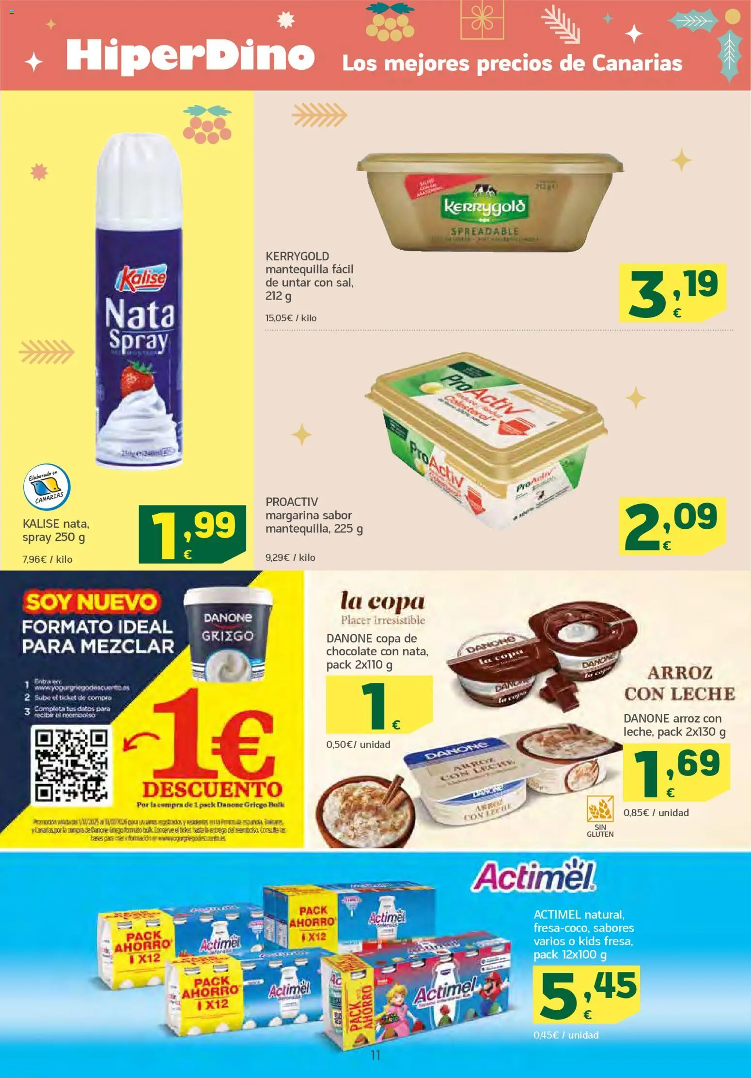 HiperDino folleto │ válido desde el 18.12.2025 | Página: 11 | Productos: Leche, Arroz, Margarina, Συσκευή ροής