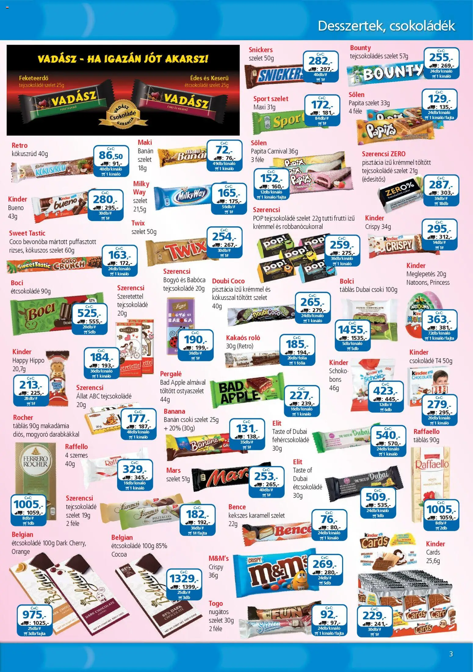 ÁRKLUB akciós ujság - amely érvényes a következő dátumtól: 01.02.2026 | Oldal: 3 | Termékek: Snickers, Csokoládé, Banán, Cukor
