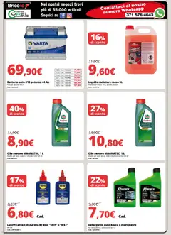 Volantino Brico io del 09.09.2025 | Pagina: 6 | Prodotti: Detergente, Lubrificante, Olio, Batteria