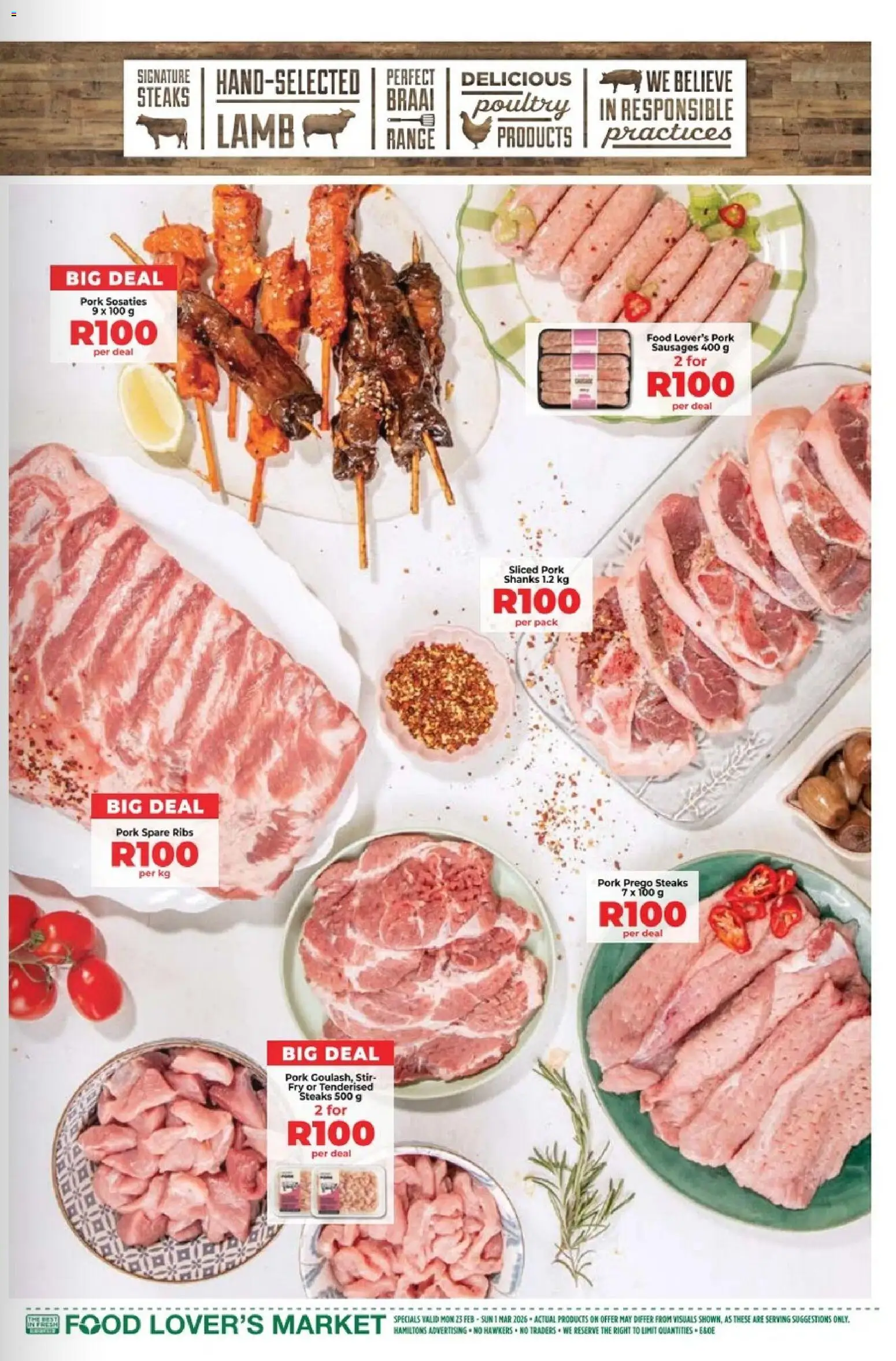 New Food Lover's Market catalogue – valid from 23.02.2026 | Page: 9 | Products: Ribs, Limpiador íntimo, Pork