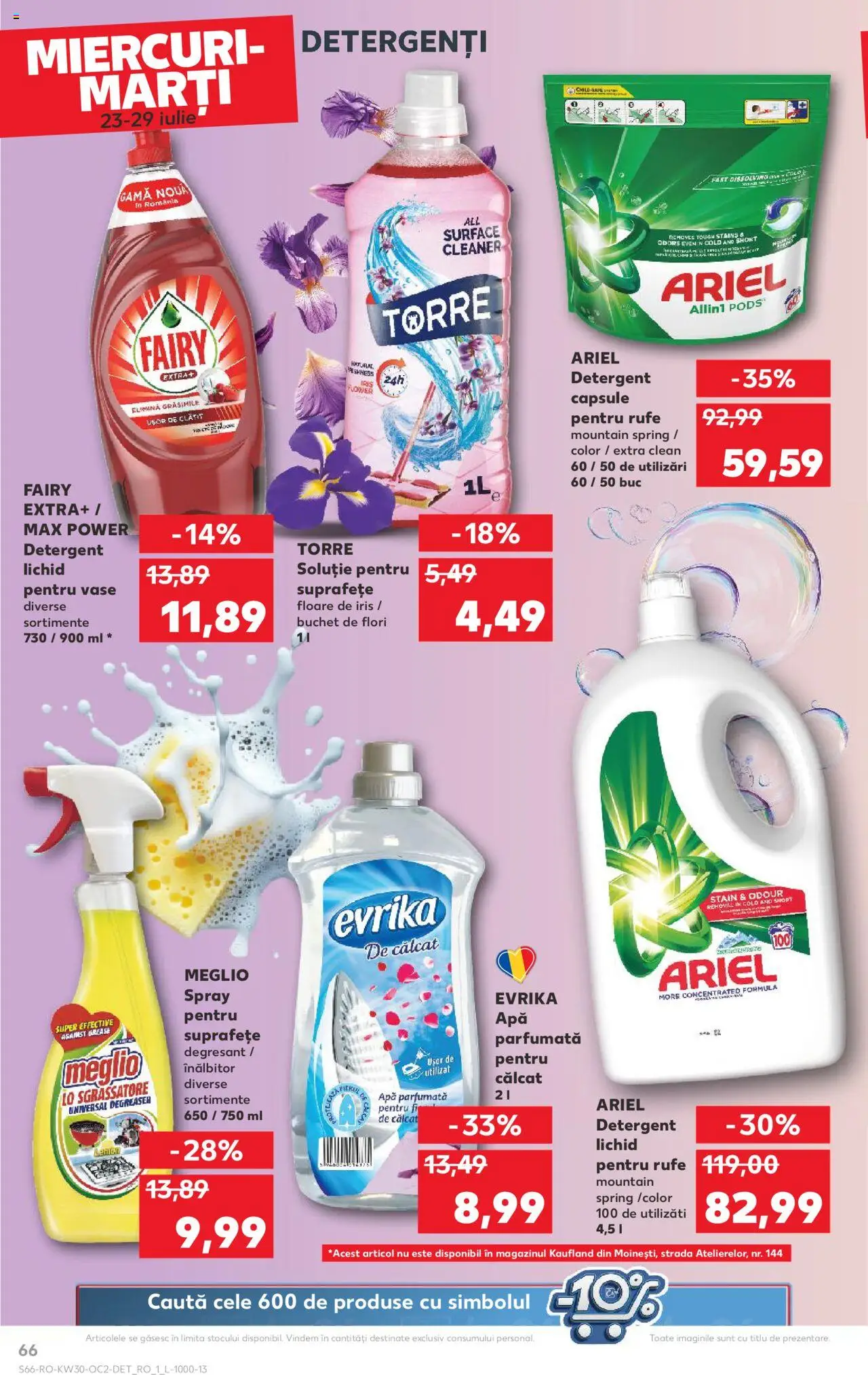 Kaufland RO akciós ujság - amely érvényes a következő dátumtól: 23.07.2025 | Oldal: 66 | Termékek: Ariel