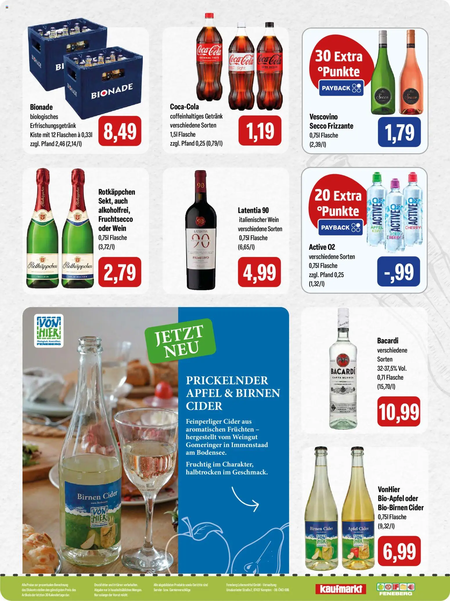 Feneberg Angebote – gültig ab 26.03.2026 | Seite: 16 | Produkte: Cola, Äpfel, Rotkäppchen, Wein