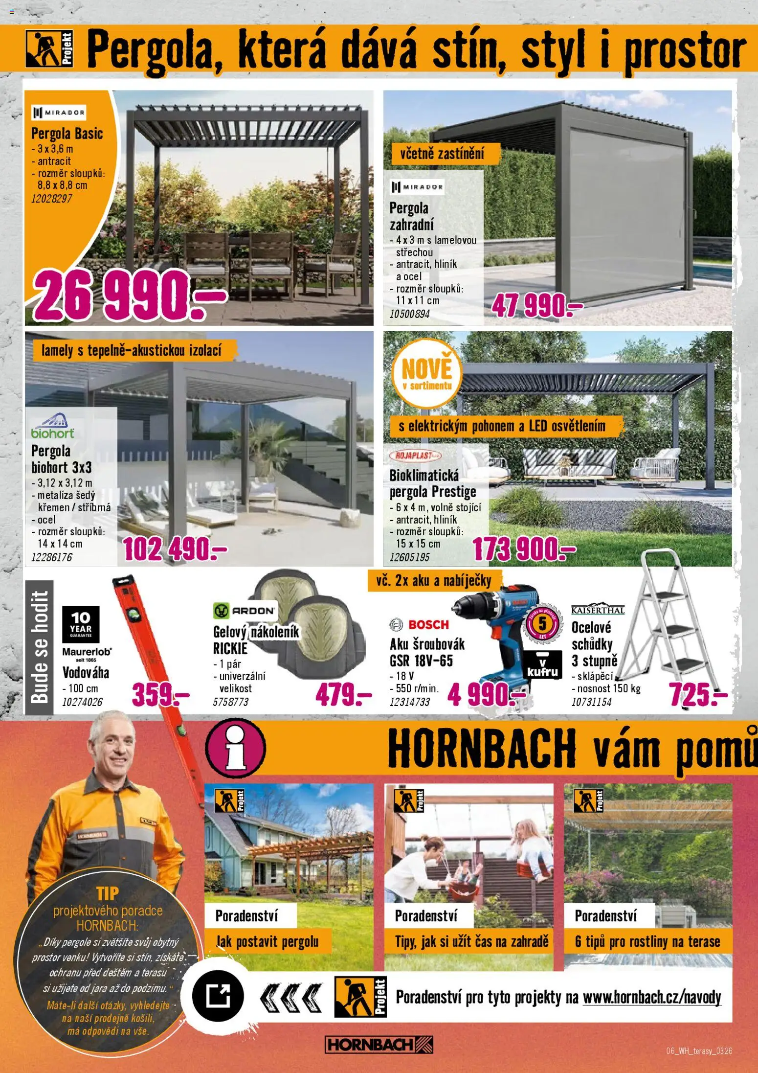 HORNBACH leták - Terasa od 11.03.2026 | Strana: 6 | Produkty: Šroubovák, Rostliny, LED, Aku šroubovák