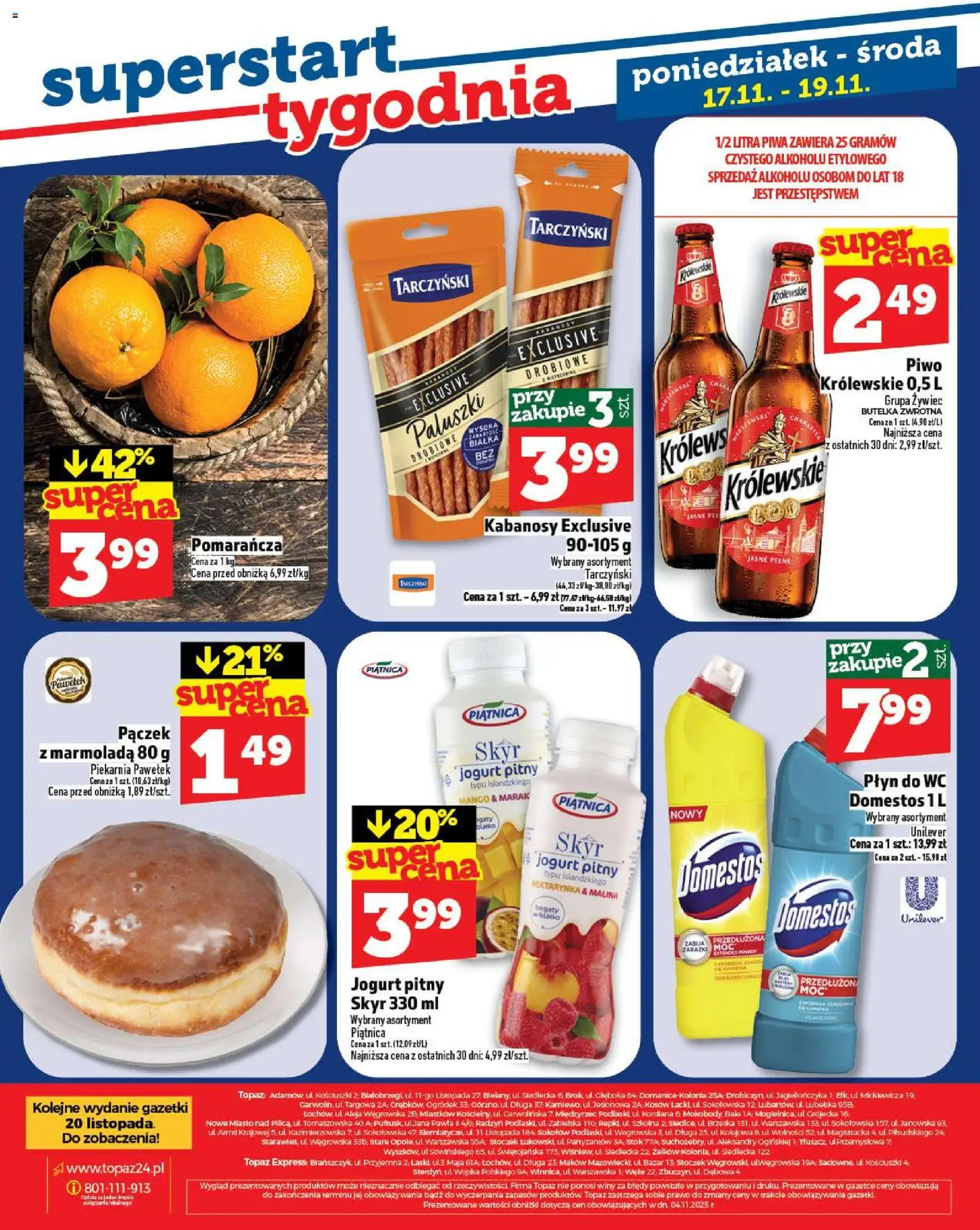 Topaz Gazetka od 13.11.2025 | Strona: 28 | Produkty: Mango, Jogurt pitny, Paluszki, Jogurt