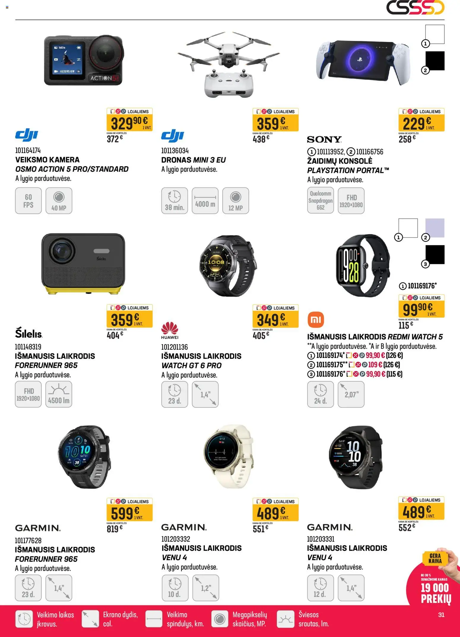 Senukai akcijos nuo 08.04.2026 | Puslapis: 31 | Prekių: Laikrodis, Kamera, Playstation