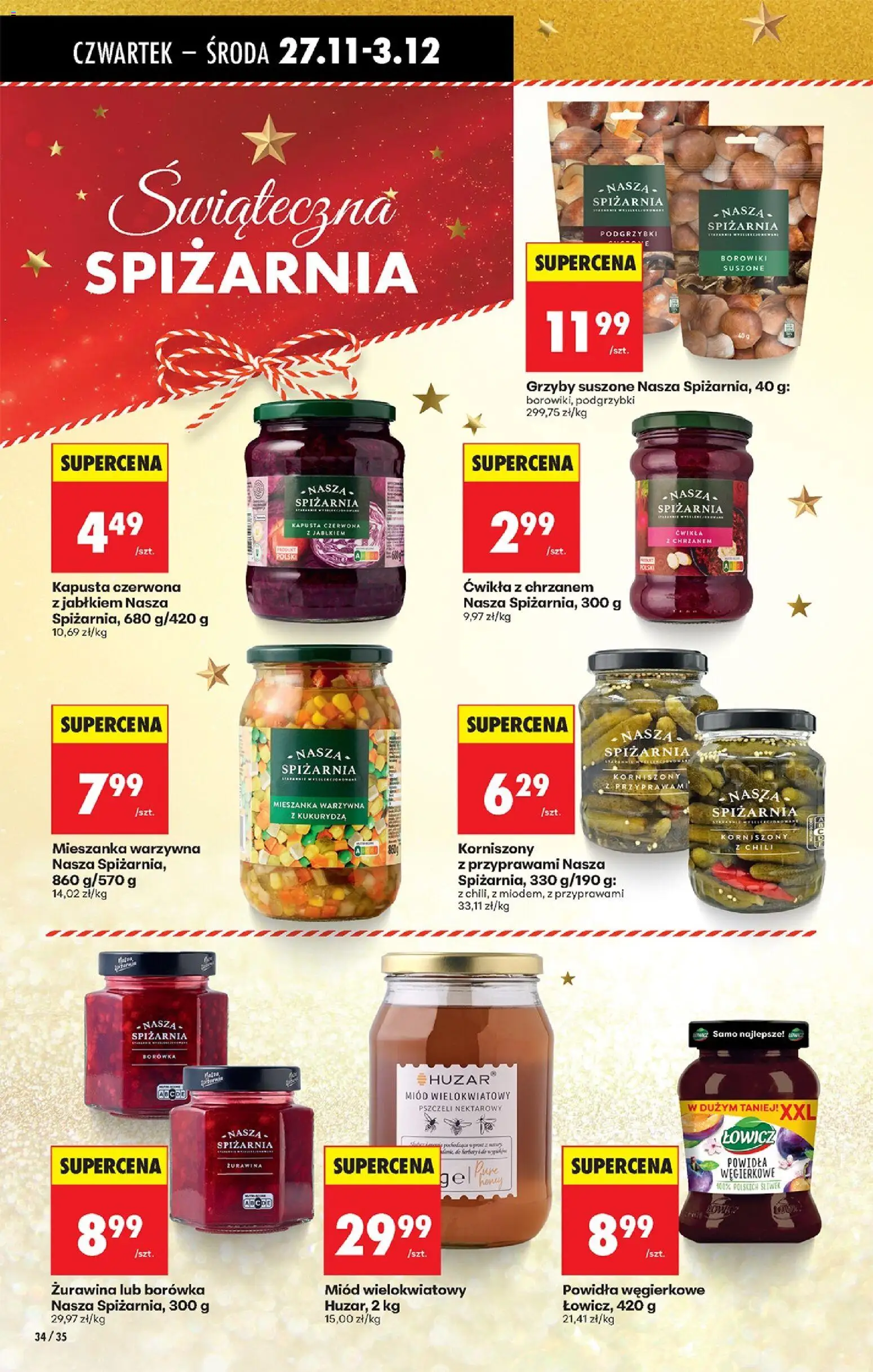 Biedronka Black Friday od 27.11.2025 | Strona: 42 | Produkty: Kapusta, Miód, Kukurydza, Grzyby suszone