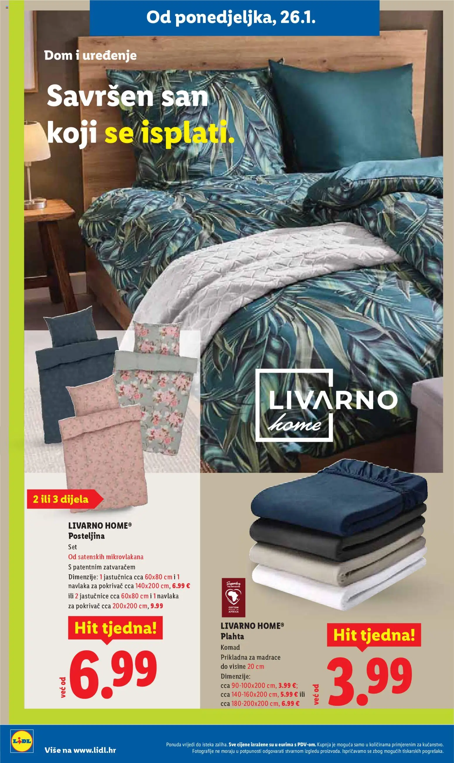 Lidl katalog | vrijedi od 26.01.2026 | Stranica: 18 | Proizvodi: Pokrivač, Jastučnica, Plahta, Posteljina