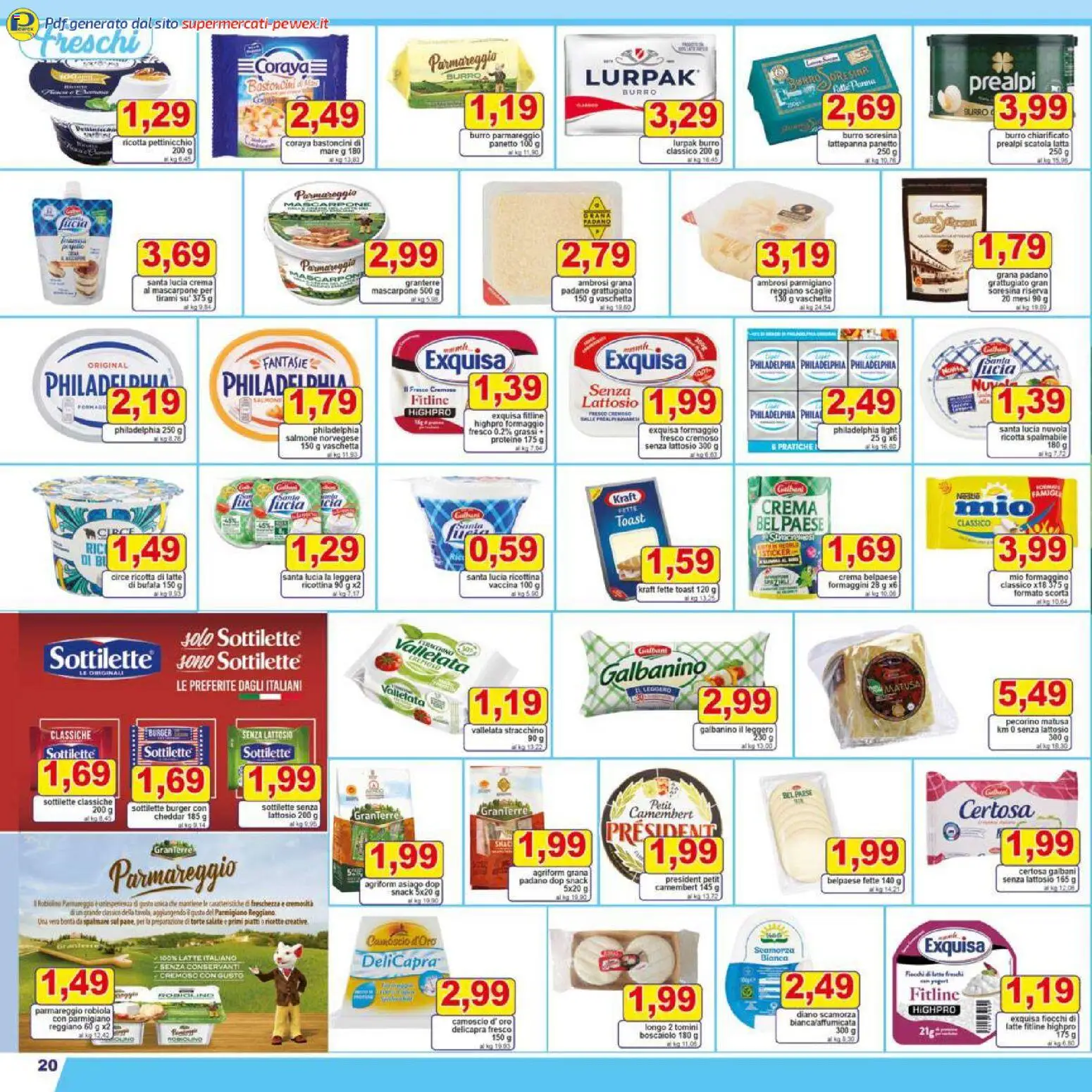 Volantino Pewex del 27.12.2025 | Pagina: 20 | Prodotti: Panna, Fiocchi, Mascarpone, Parmigiano