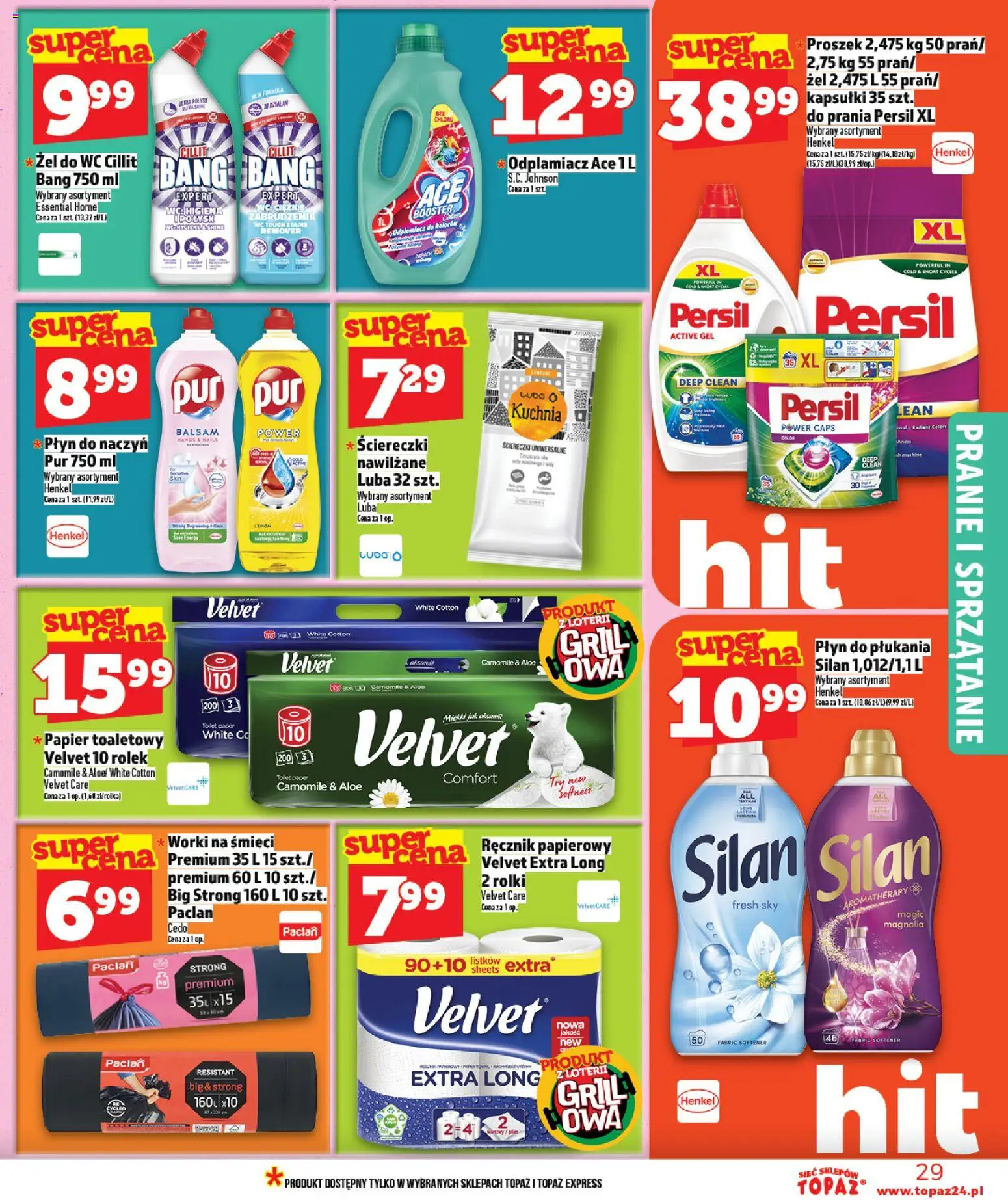 Topaz gazetka - MAZ od 30.04.2026 | Strona: 29 | Produkty: Papier toaletowy, Persil, Odplamiacz, Ręcznik papierowy