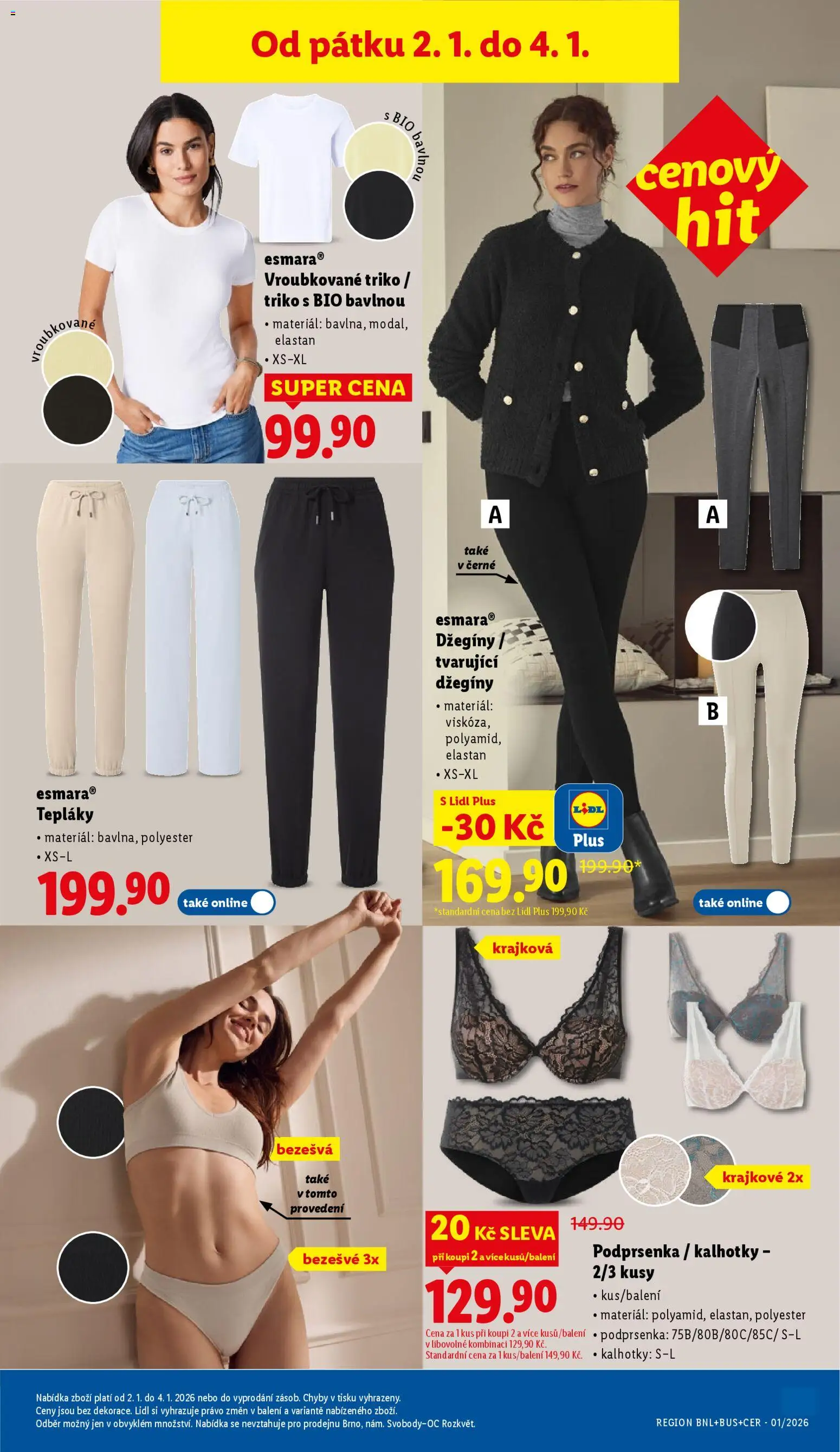 Lidl leták od 02.01.2026 | Strana: 35 | Produkty: Kalhotky, Podprsenka, Tepláky