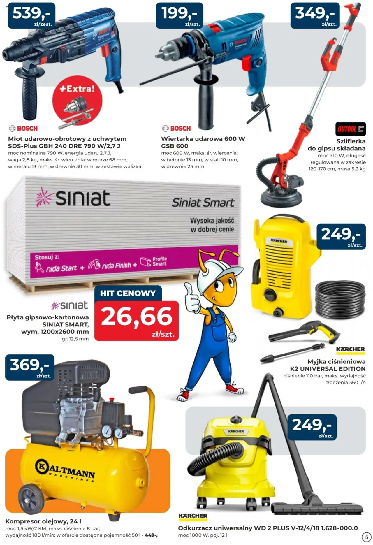 Mrówka Gazetka - Dzierżoniów od 01.08.2025 | Strona: 5 | Produkty: Walizka, Waga, Odkurzacz, Szlifierka