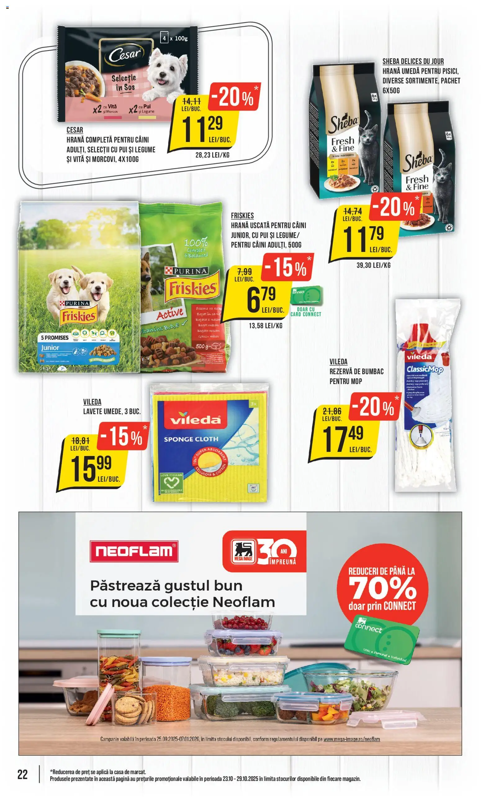 Noul catalog Mega Image – valabil de la 23.10.2025 | Pagină: 22 | Produse: Pomelo, Mop, Hacıyatmaz Kedi Oyuncağı, Legume