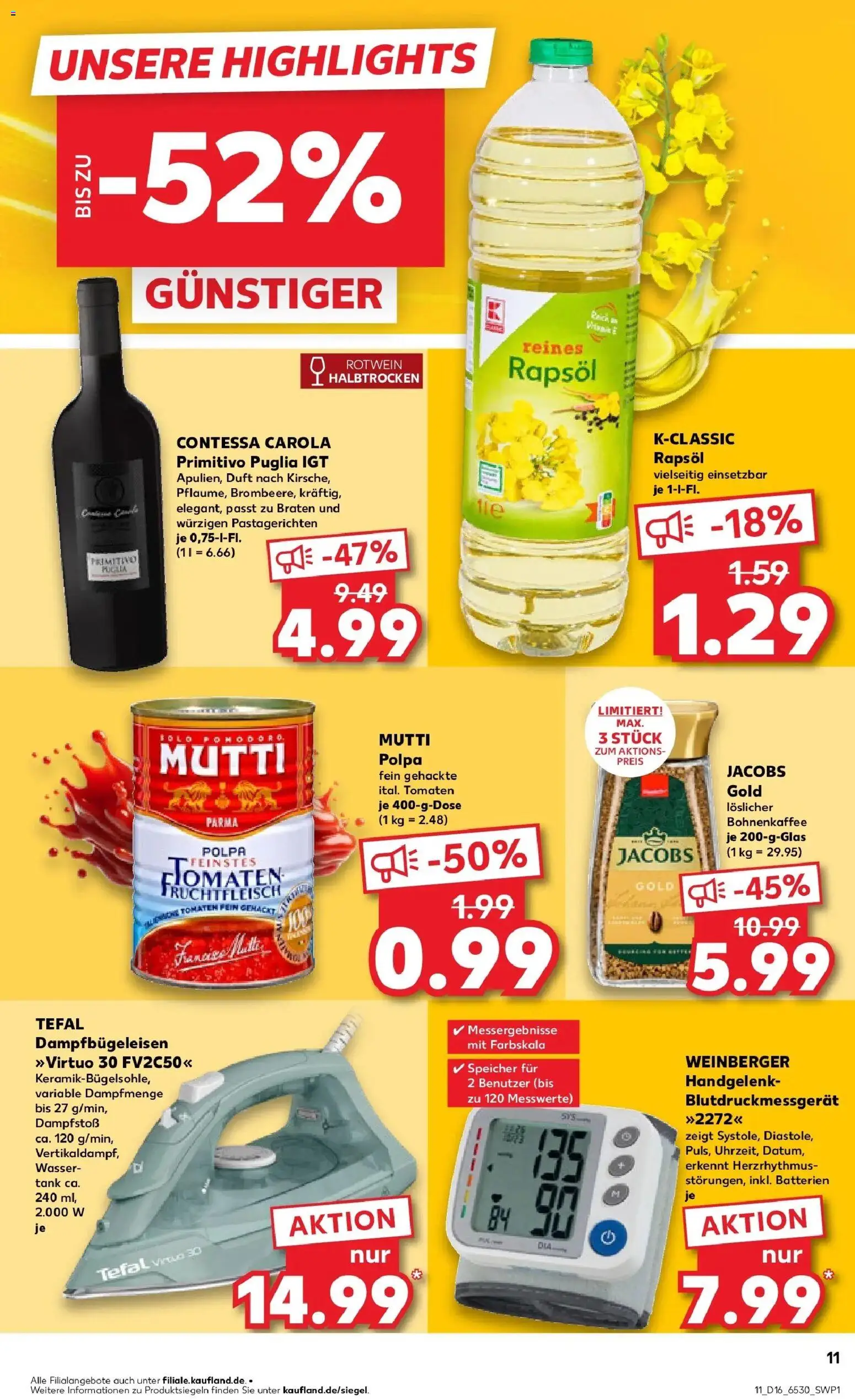Kaufland Prospekt Guben	 – gültig ab 16.04.2026 | Seite: 11 | Produkte: Rotwein, Rotwein halbtrocken, Tomaten, Monitor