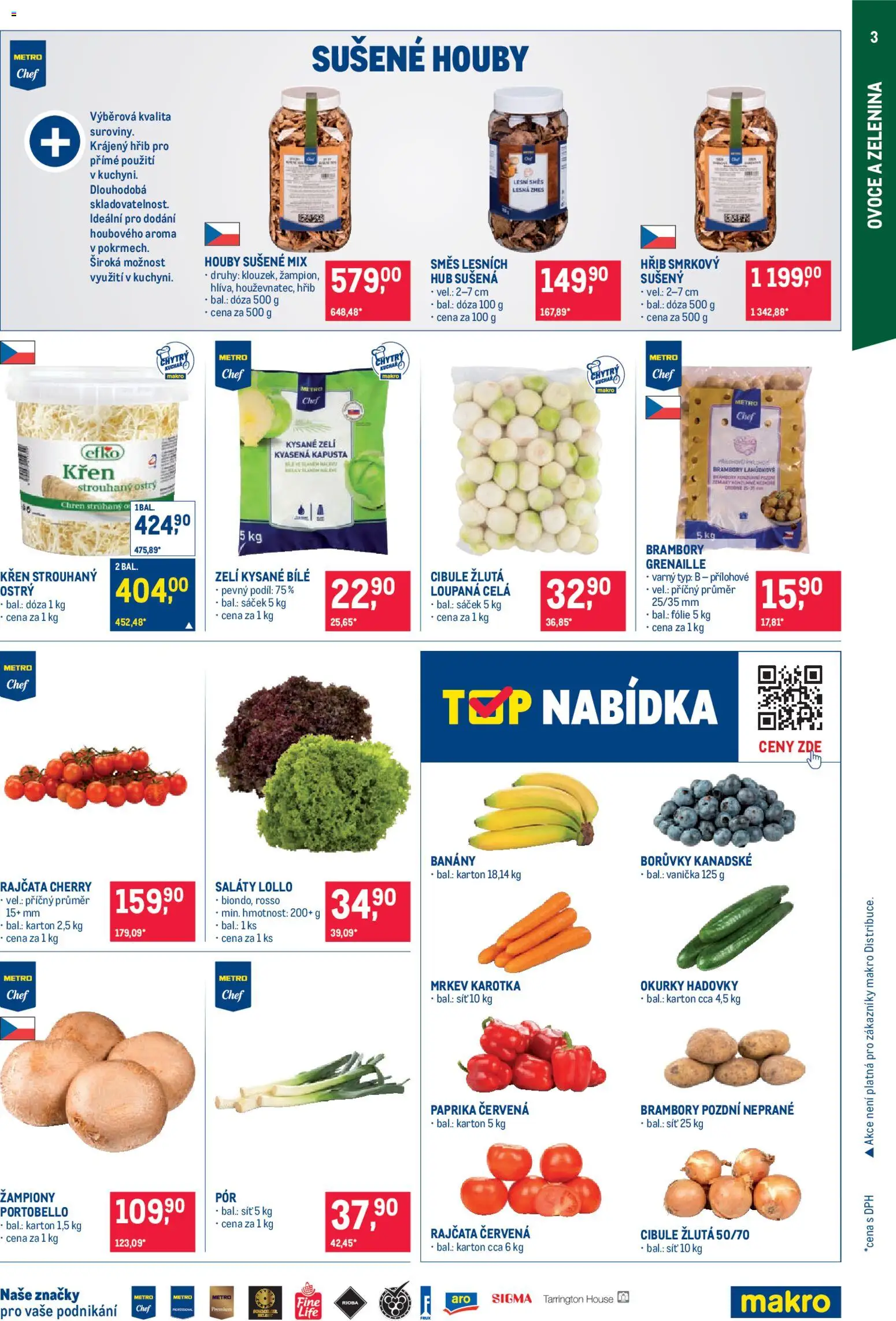 Makro leták - Gastronomie od 05.11.2025 | Strana: 3 | Produkty: Křen, Paprika, Kapusta, Sušené houby