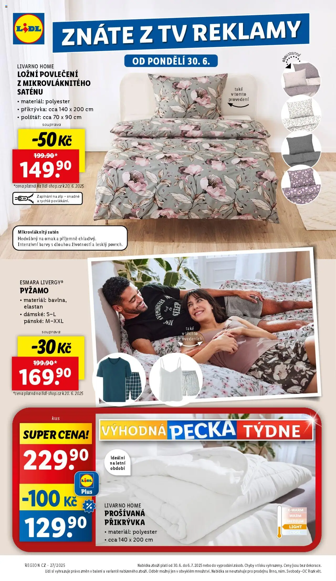 Lidl leták od 30.06.2025 | Strana: 40 | Produkty: Pyžamo, Povlečení, Ložní povlečení, Přikrývka