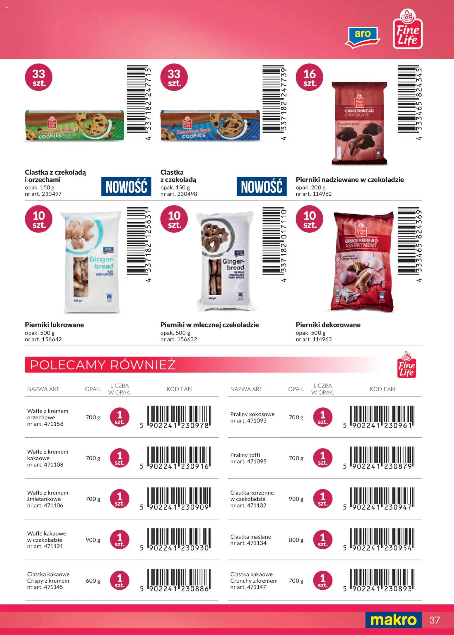 Makro Gazetka - Katalog marki własne dla Twojego sklepu od 28.04.2025 | Strona: 37 | Produkty: Pierniki, Wafle, Praliny, Czekolada