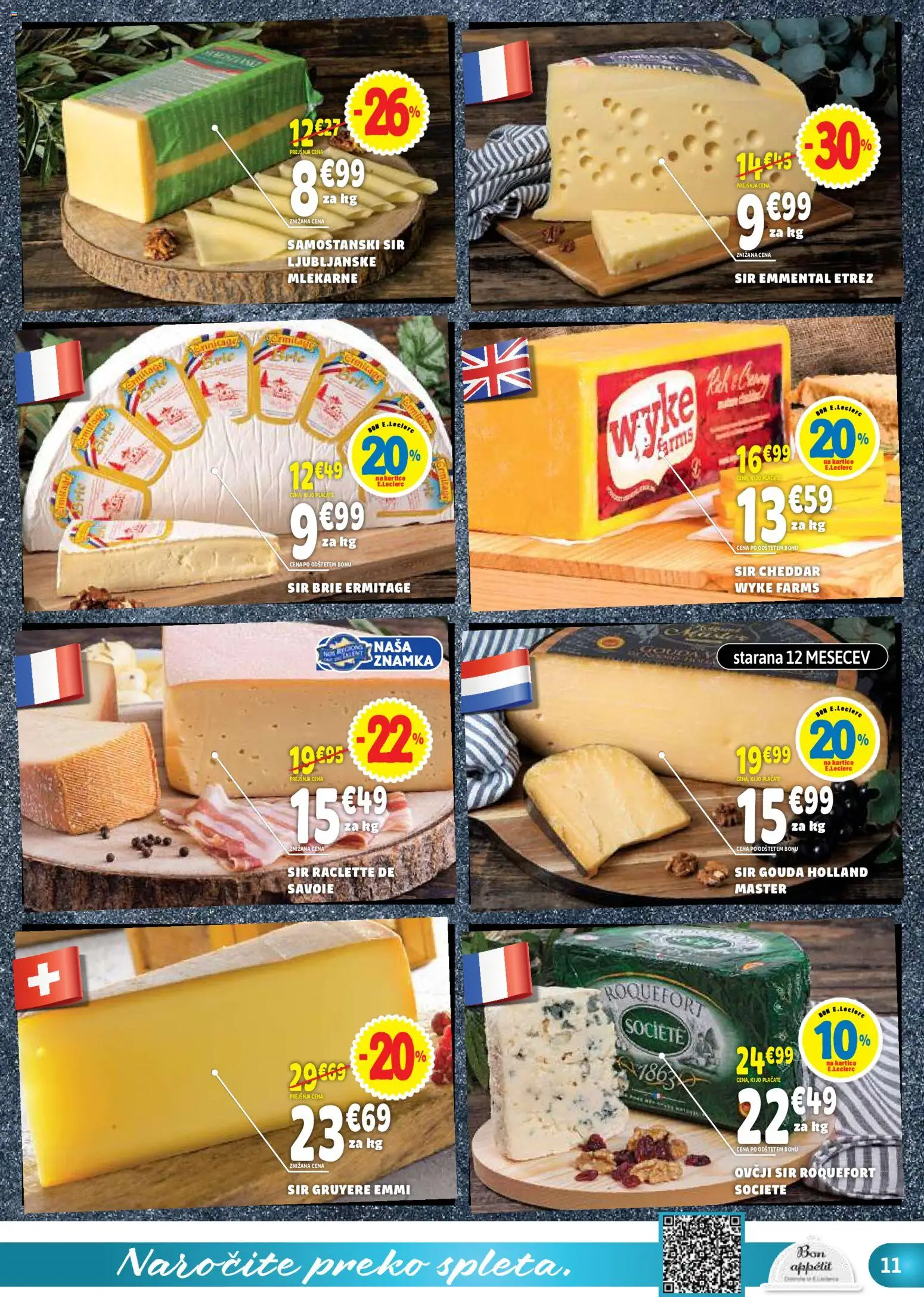 Novi E.leclerc katalog ponudbe – veljaven od 28.01.2026 | Stran: 11 | Izdelki: Sir, Cheddar